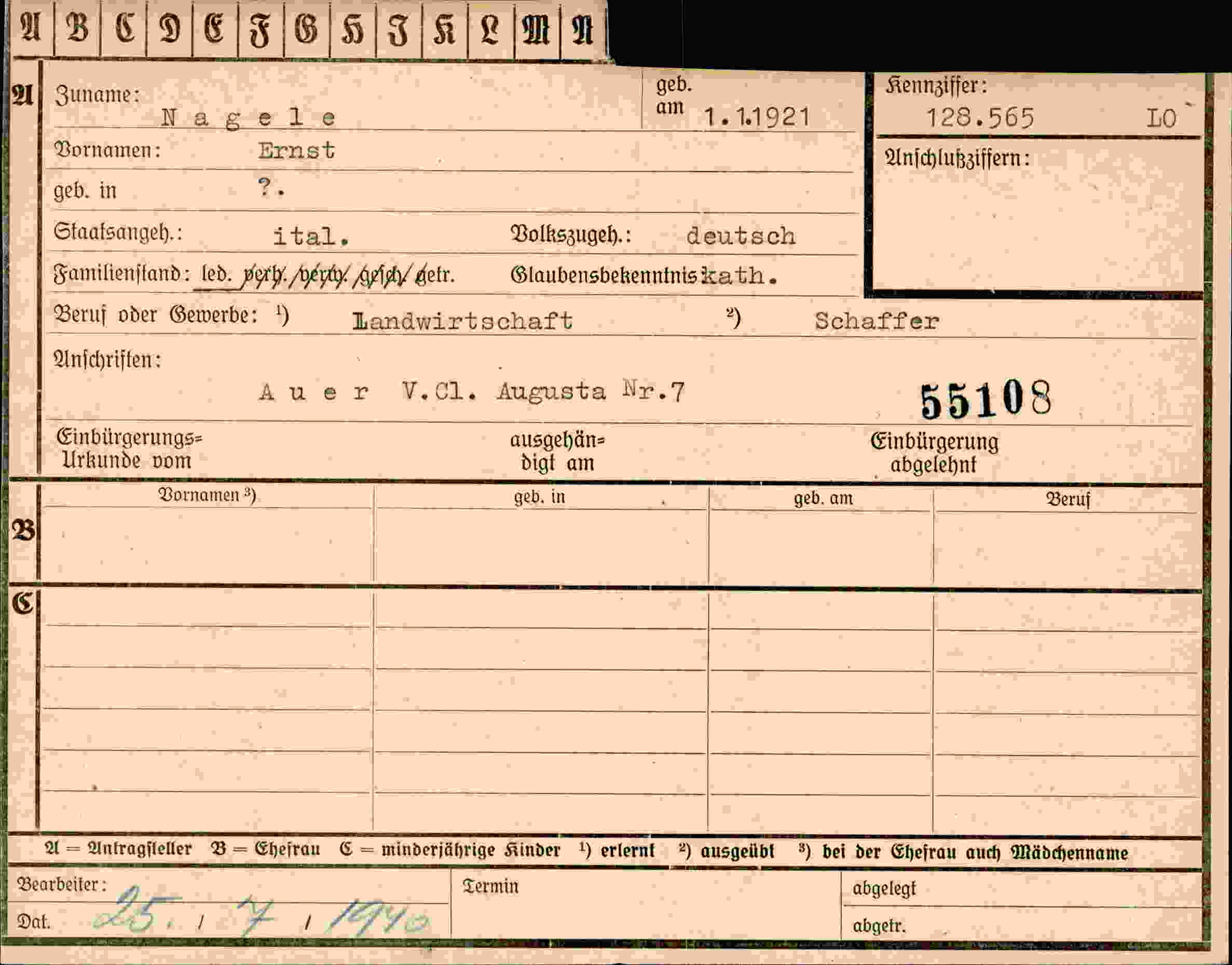 Dokument für Ernst Nagele
