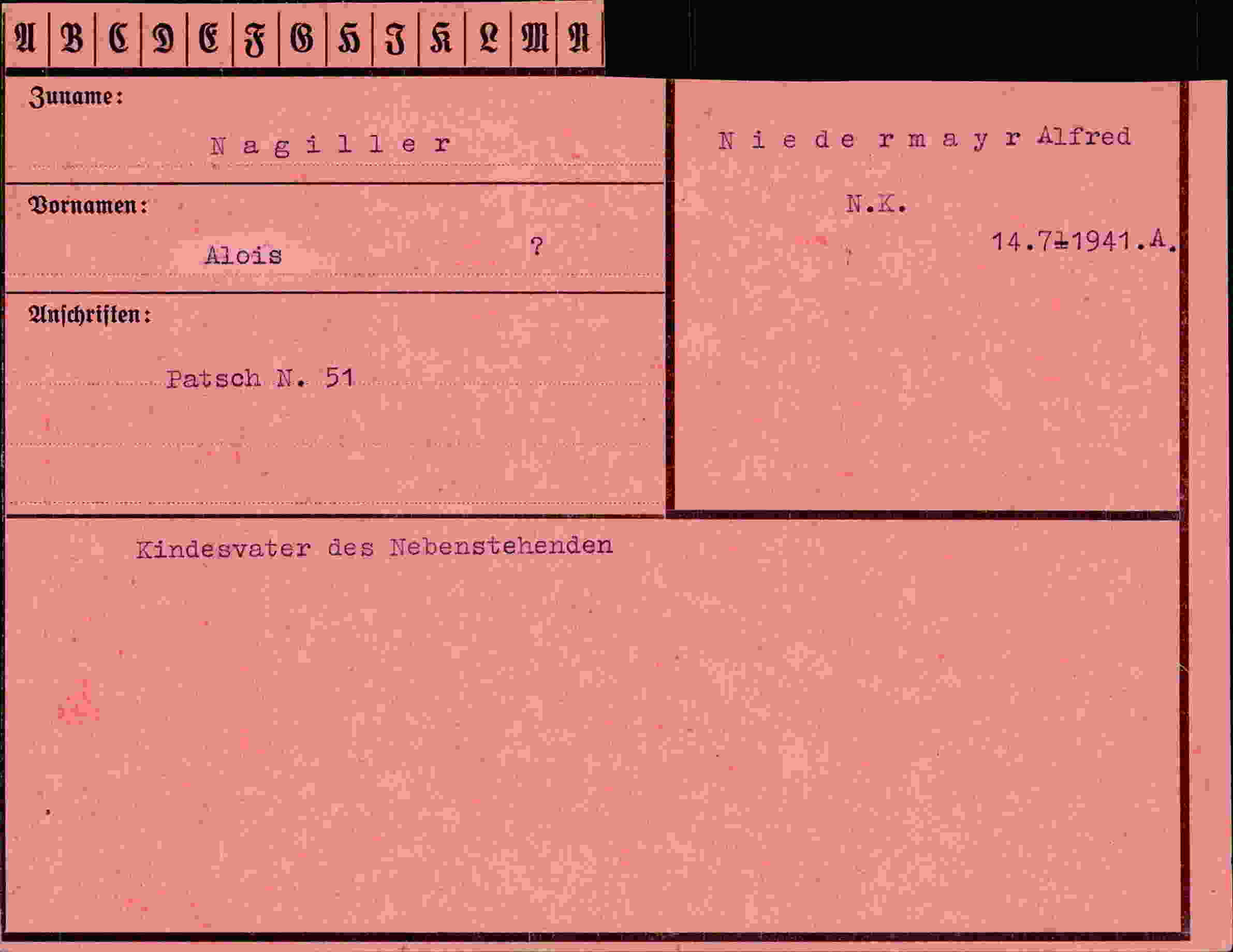 Dokument für Alois Nagiller