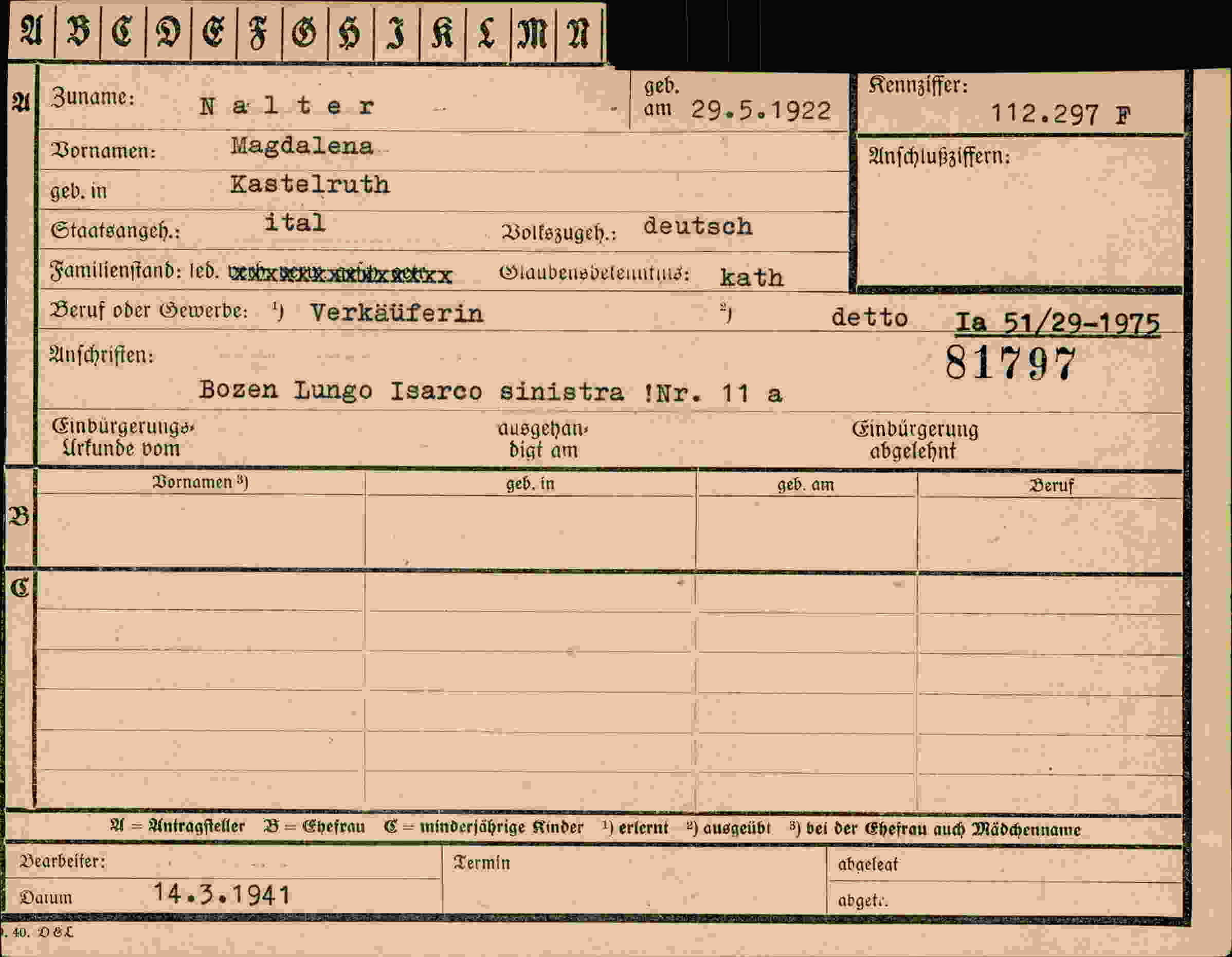 Dokument für Magdalena Nalter