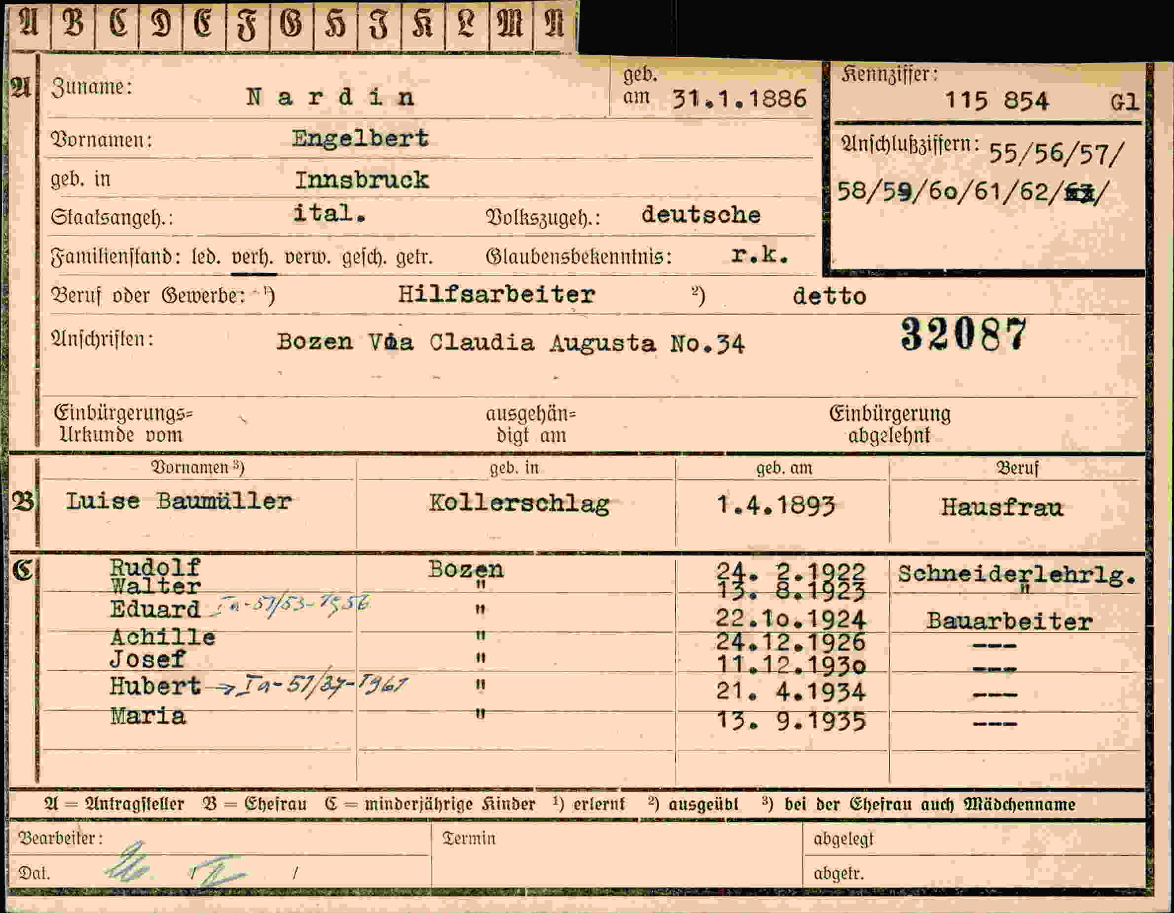 Dokument für Engelbert Nardin