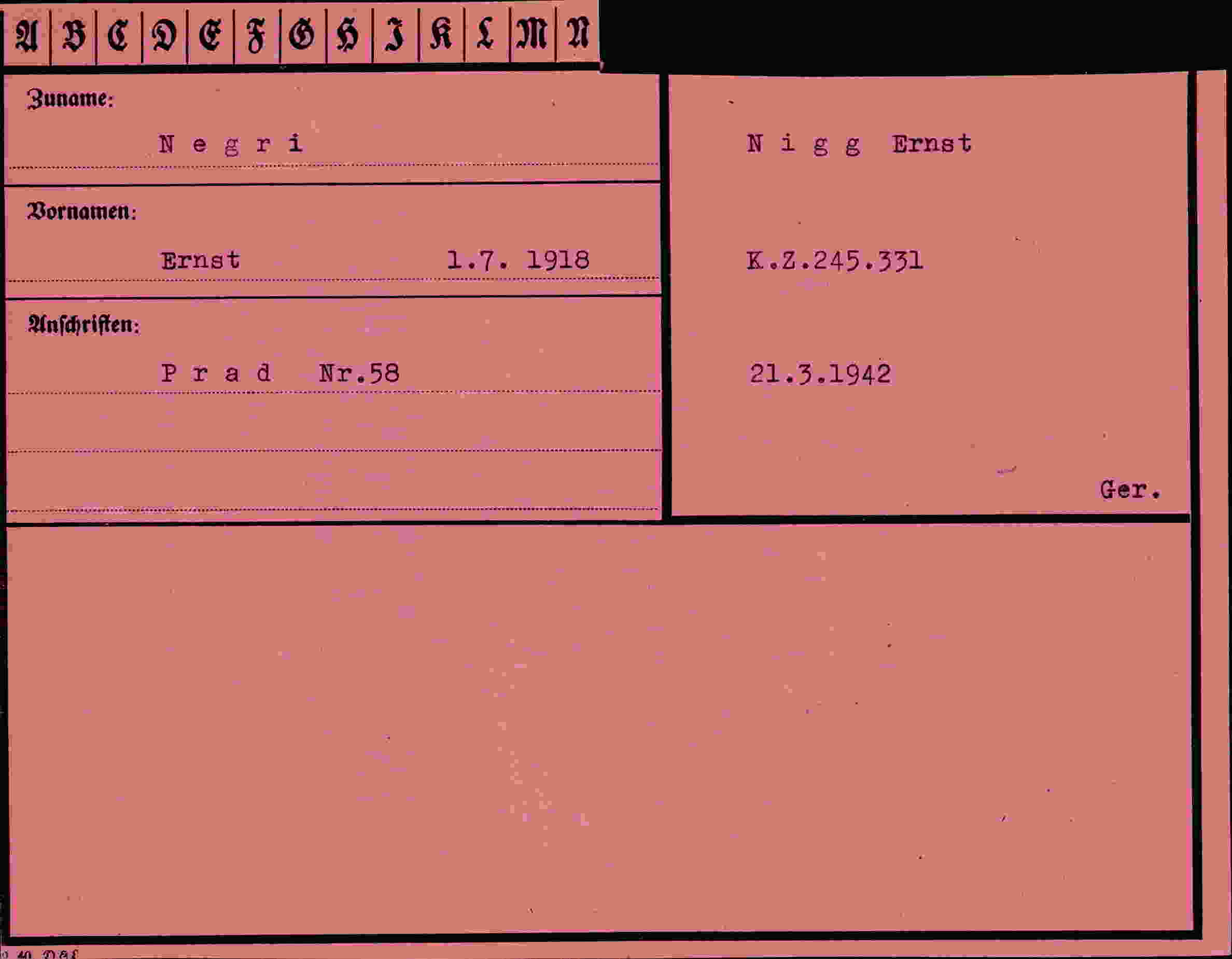 Dokument für Ernst Negri