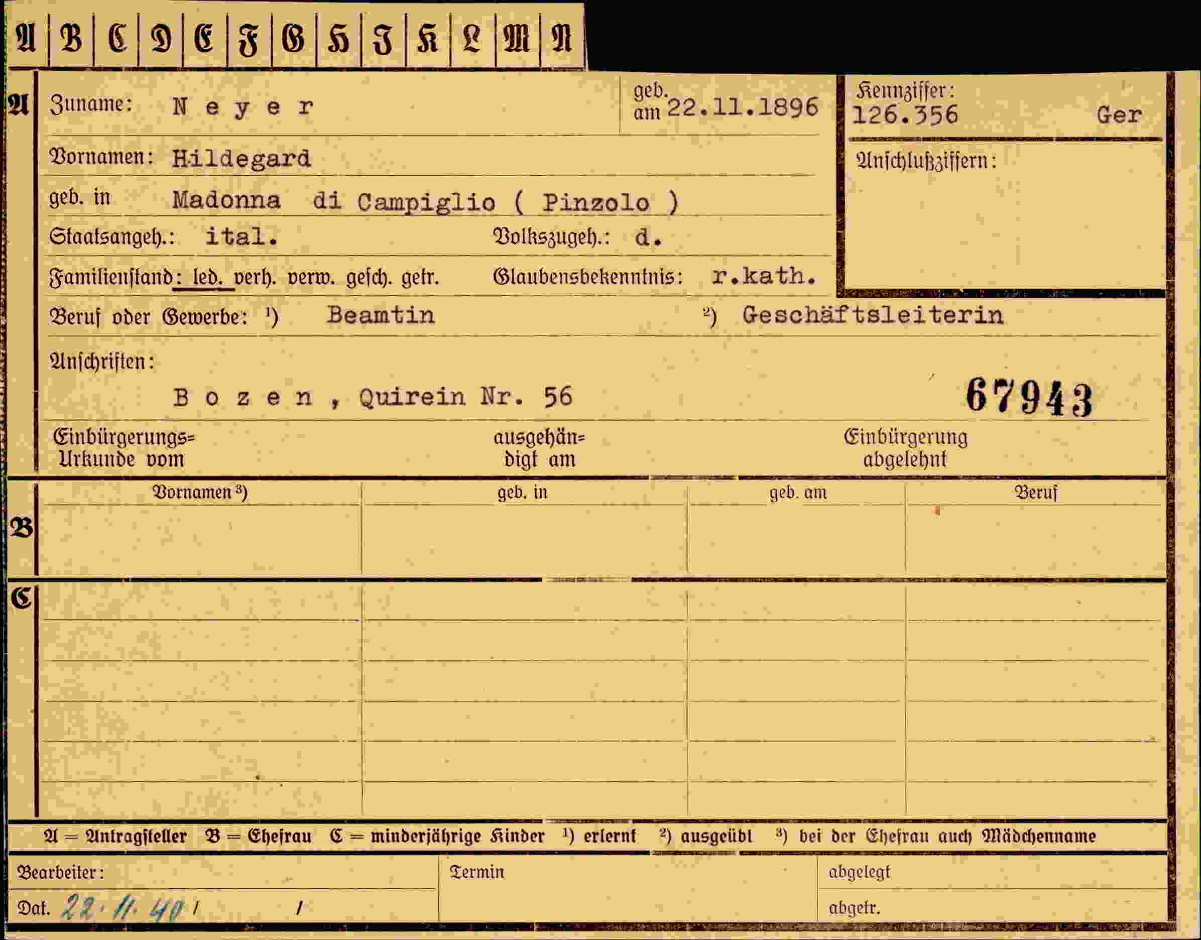 Dokument für Hildegard Meyer