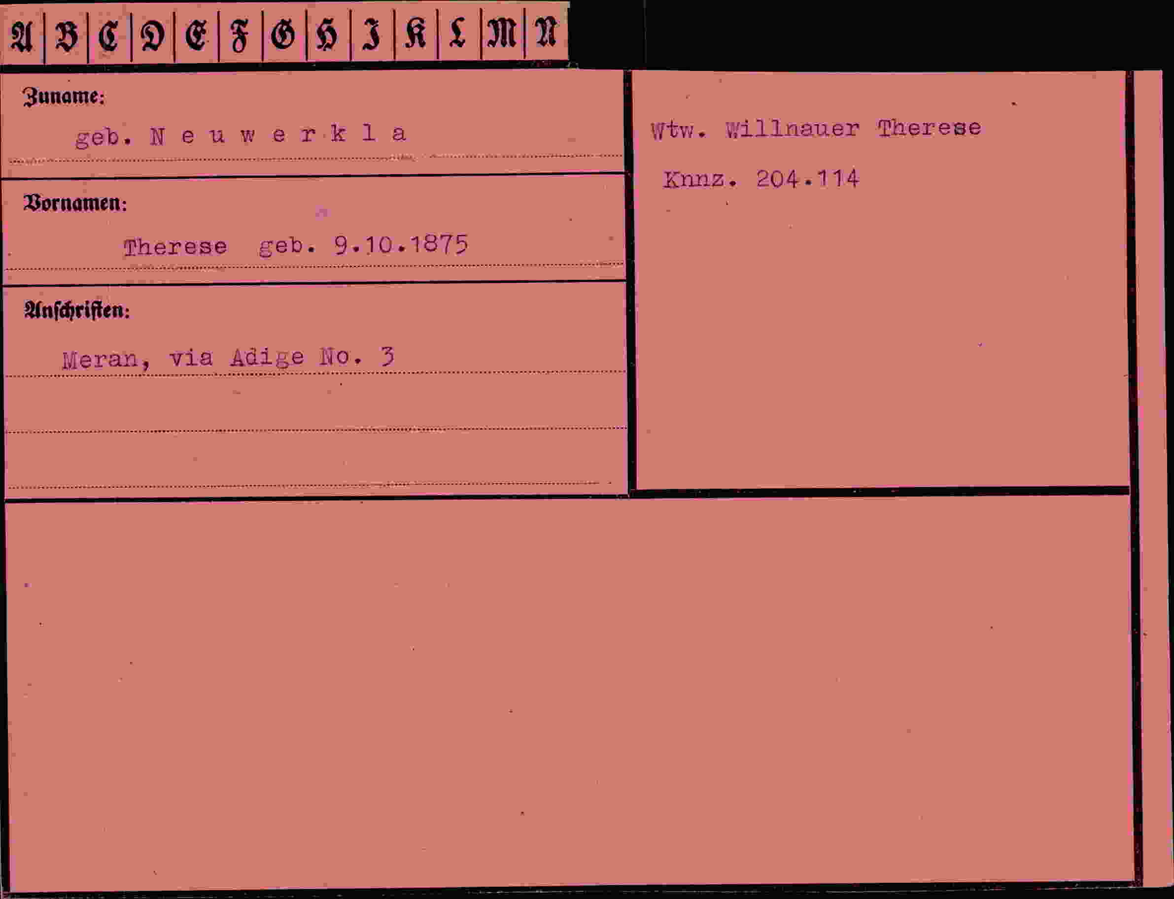 Dokument für Therese Neuwerkla