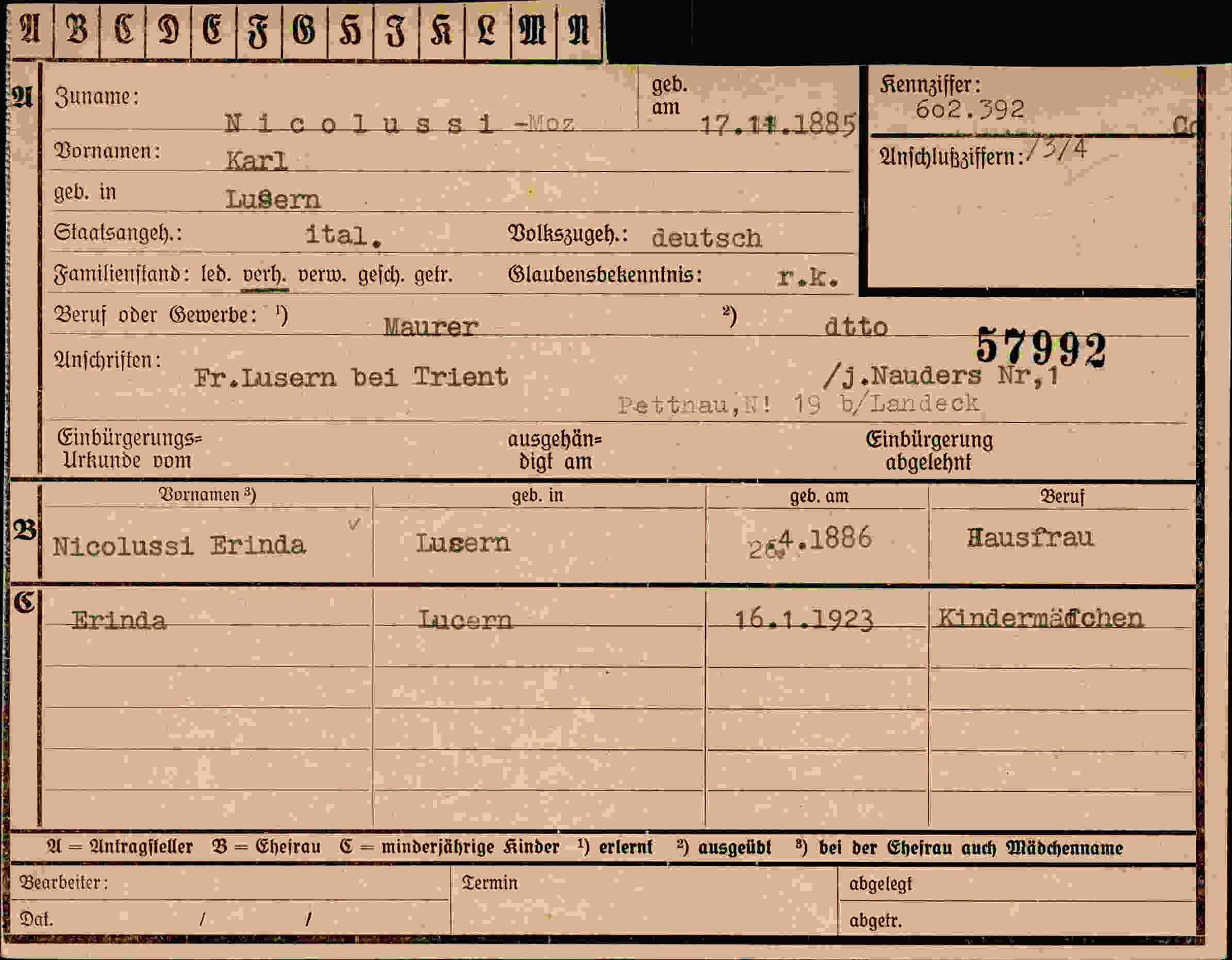 Dokument für Karl Nico
