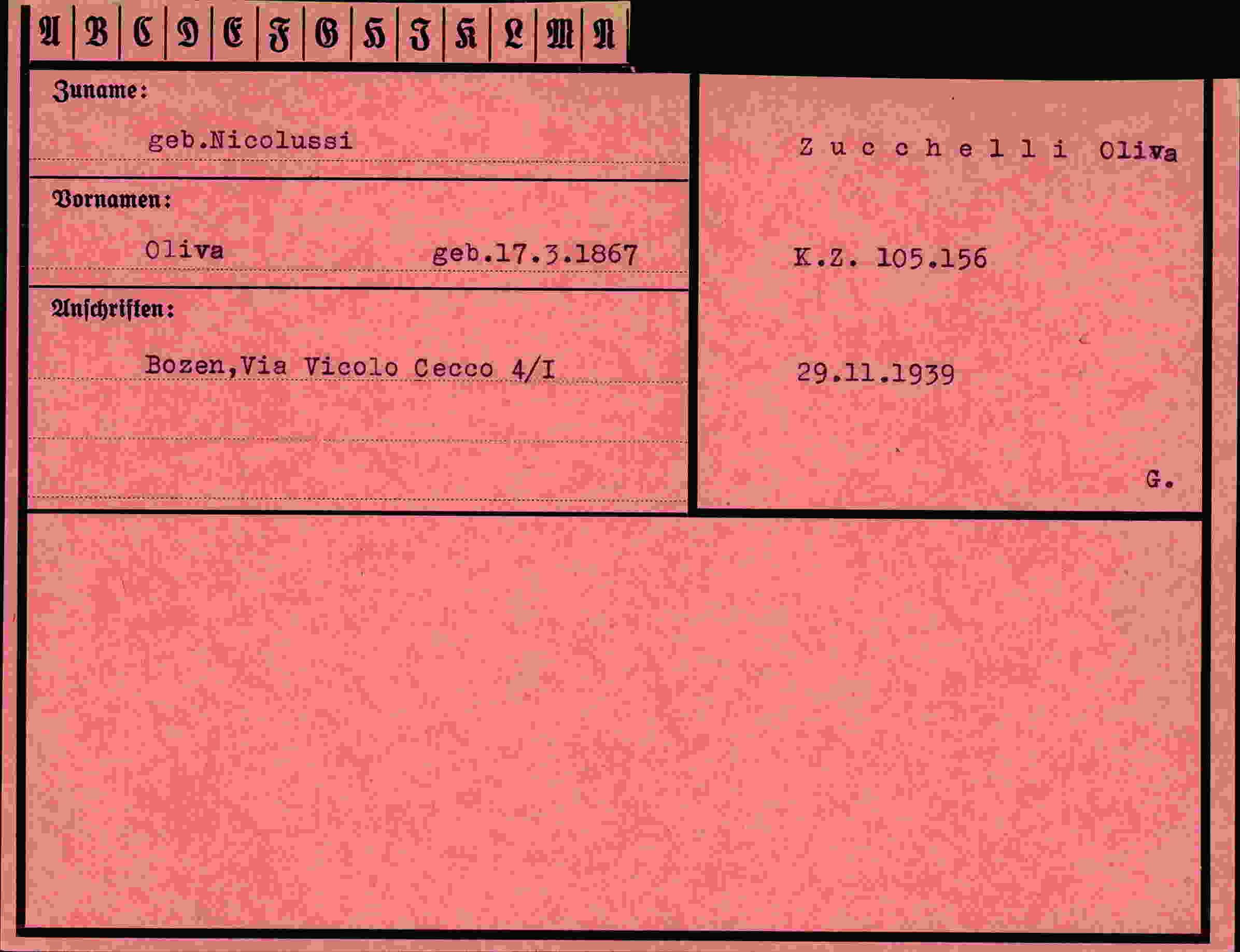 Dokument für Oliva Nicolussi