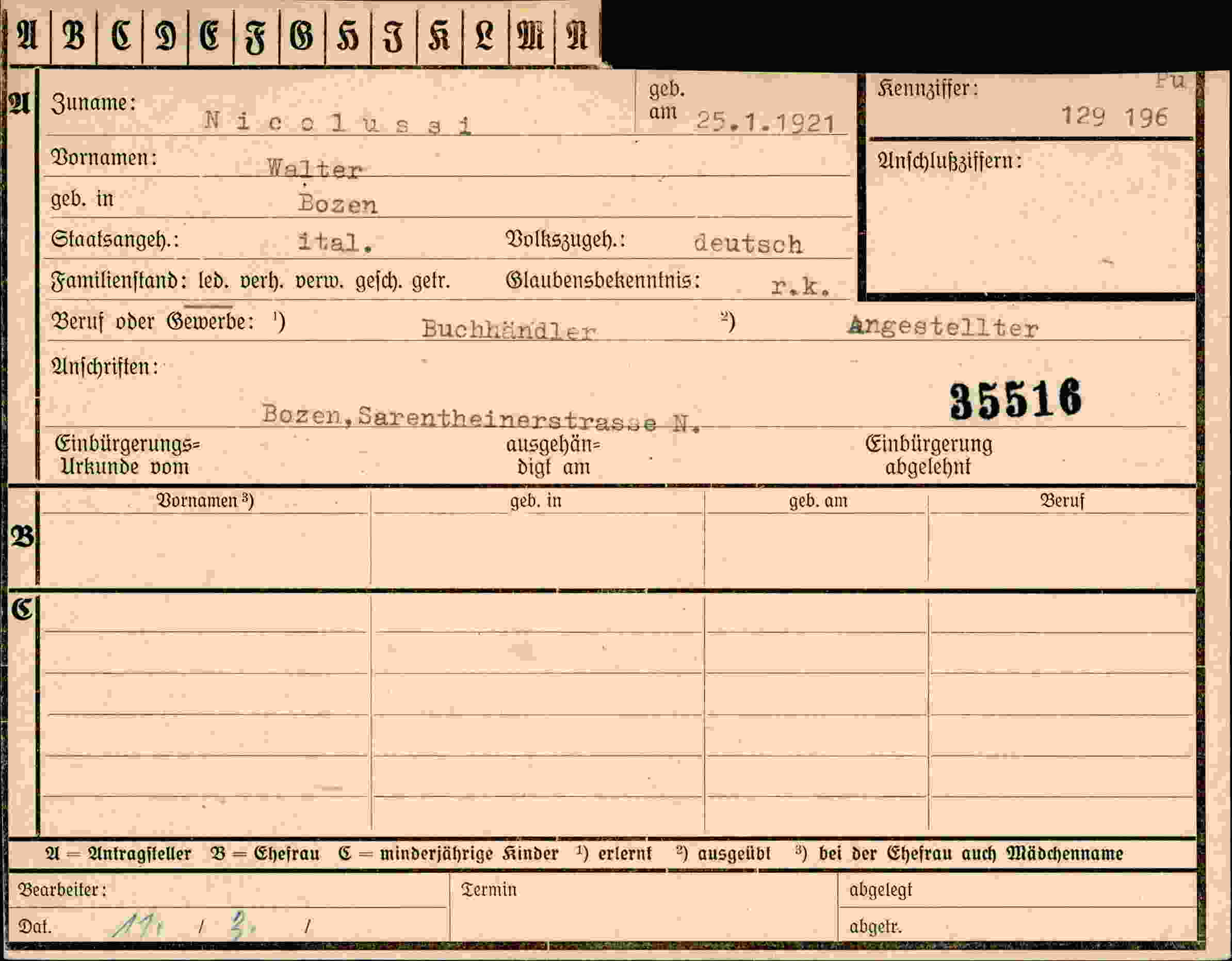 Dokument für Iter Nicolussi