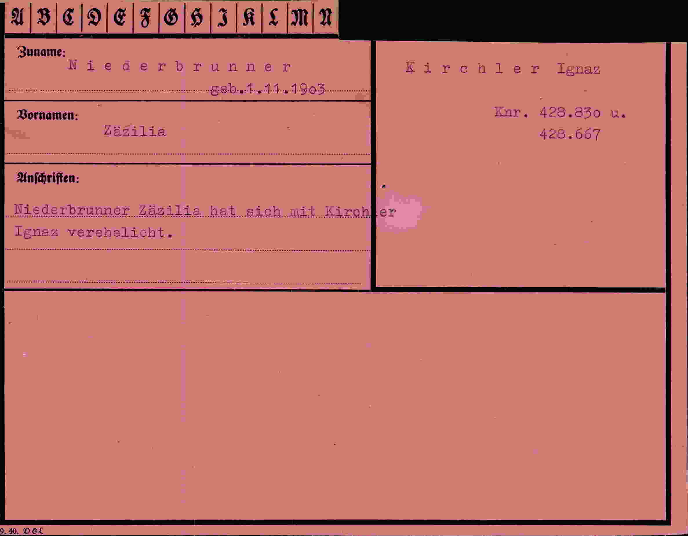 Dokument für Zäzilia Niederbrunner
