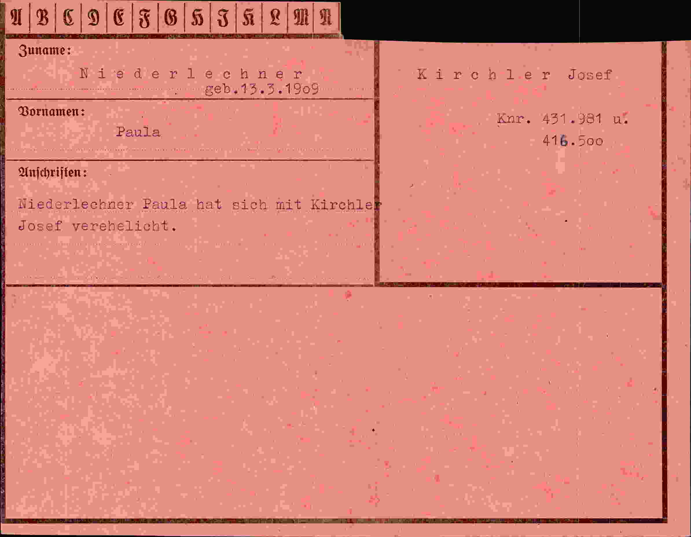 Vorderseite des Dokuments