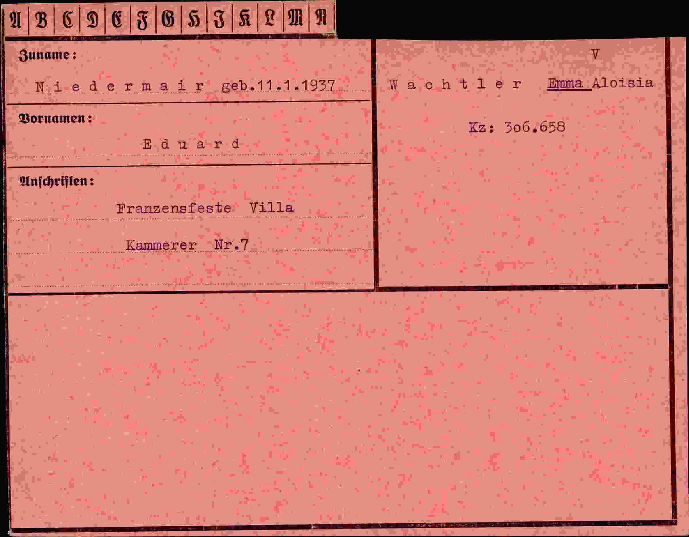 Vorderseite des Dokuments