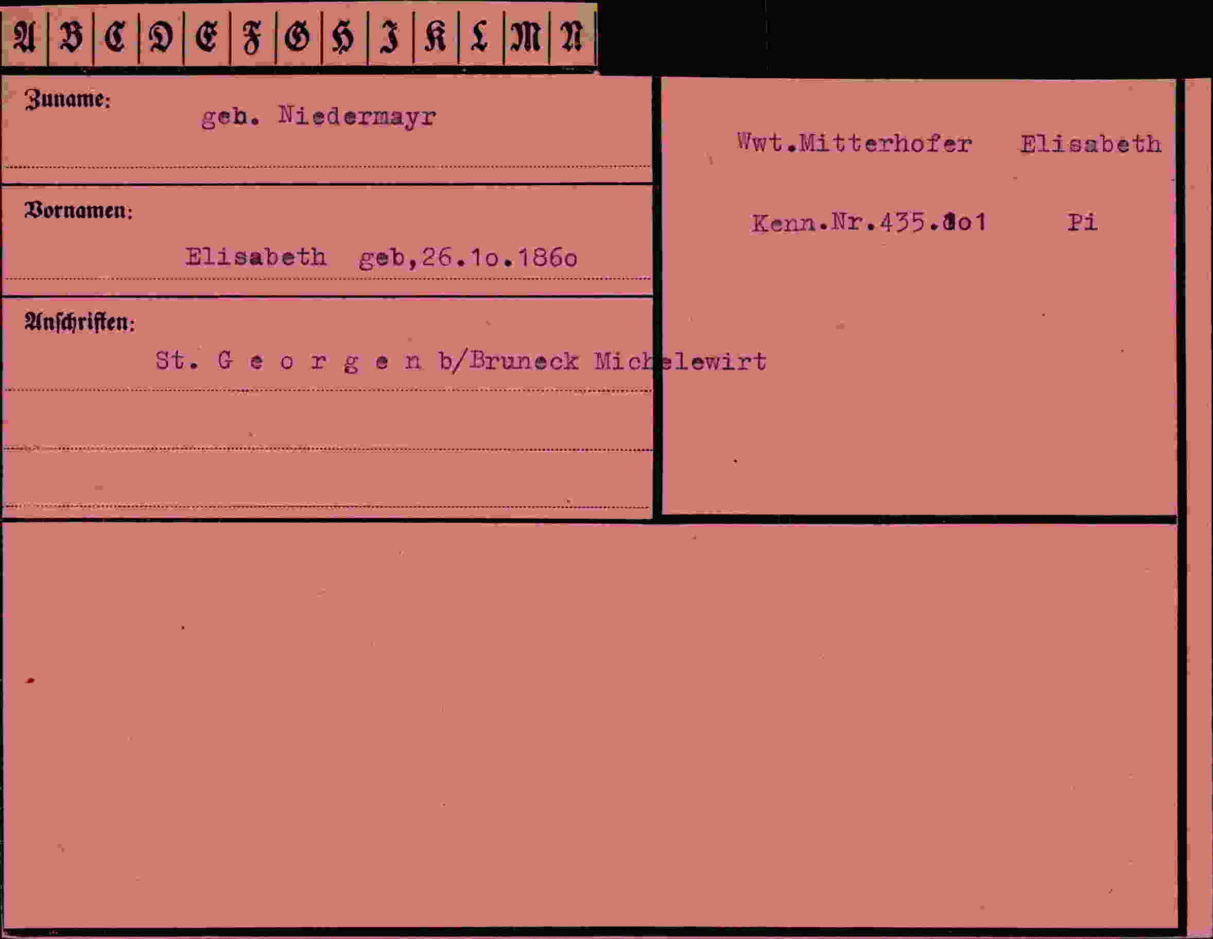 Vorderseite des Dokuments