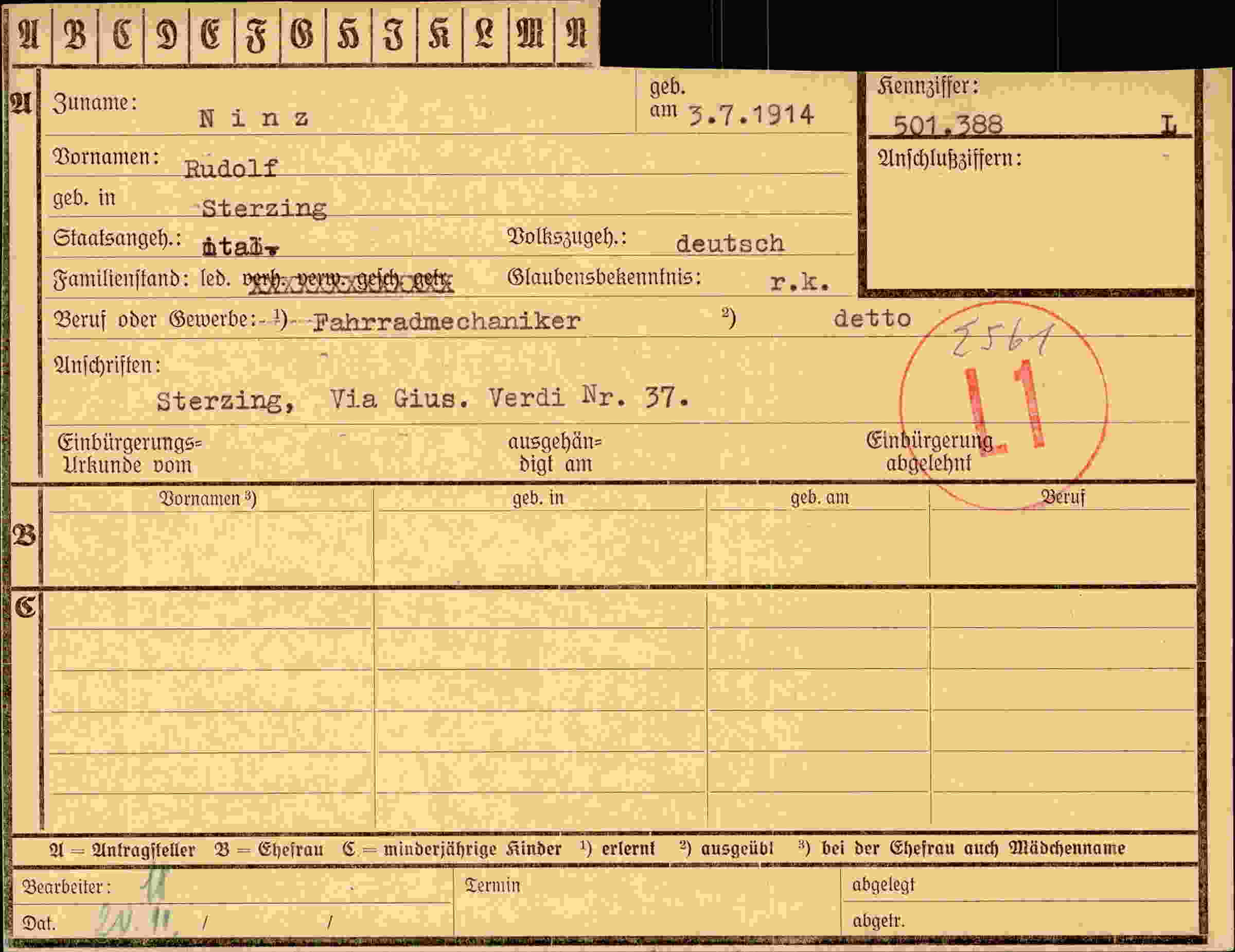 Dokument für Rudolf Ninz