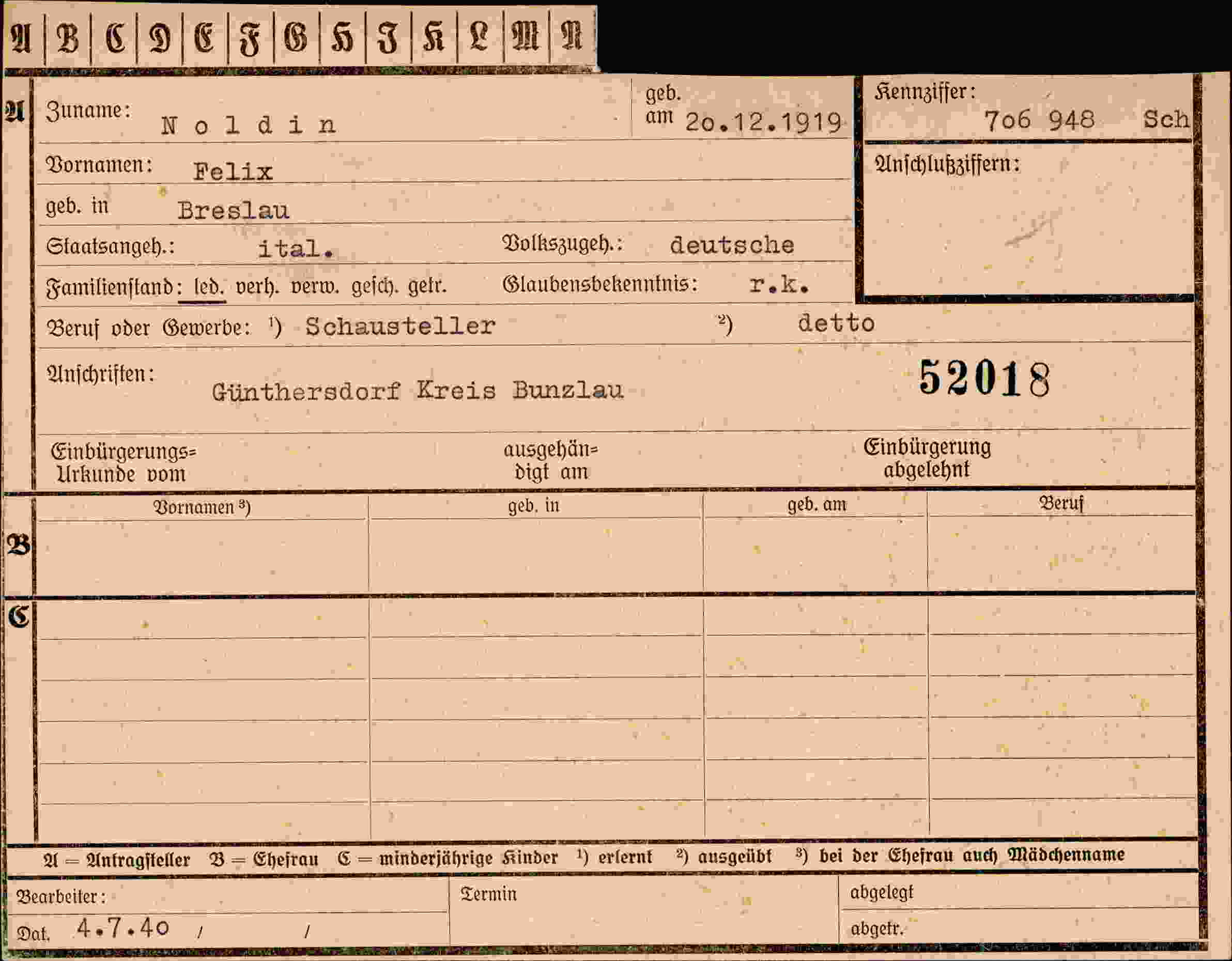 Dokument für Felix Noldin