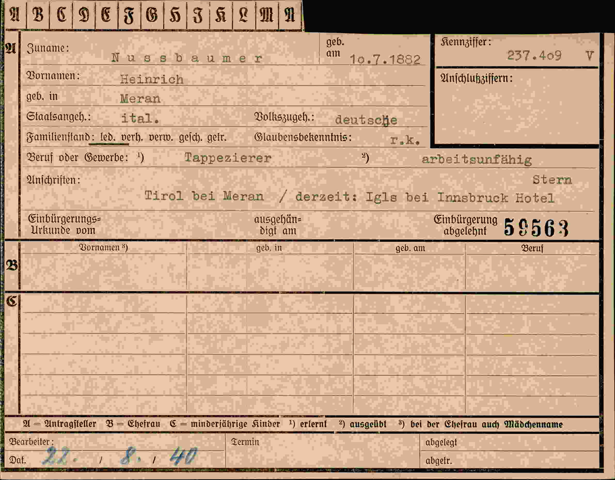 Dokument für Heinrich Nussbaumer
