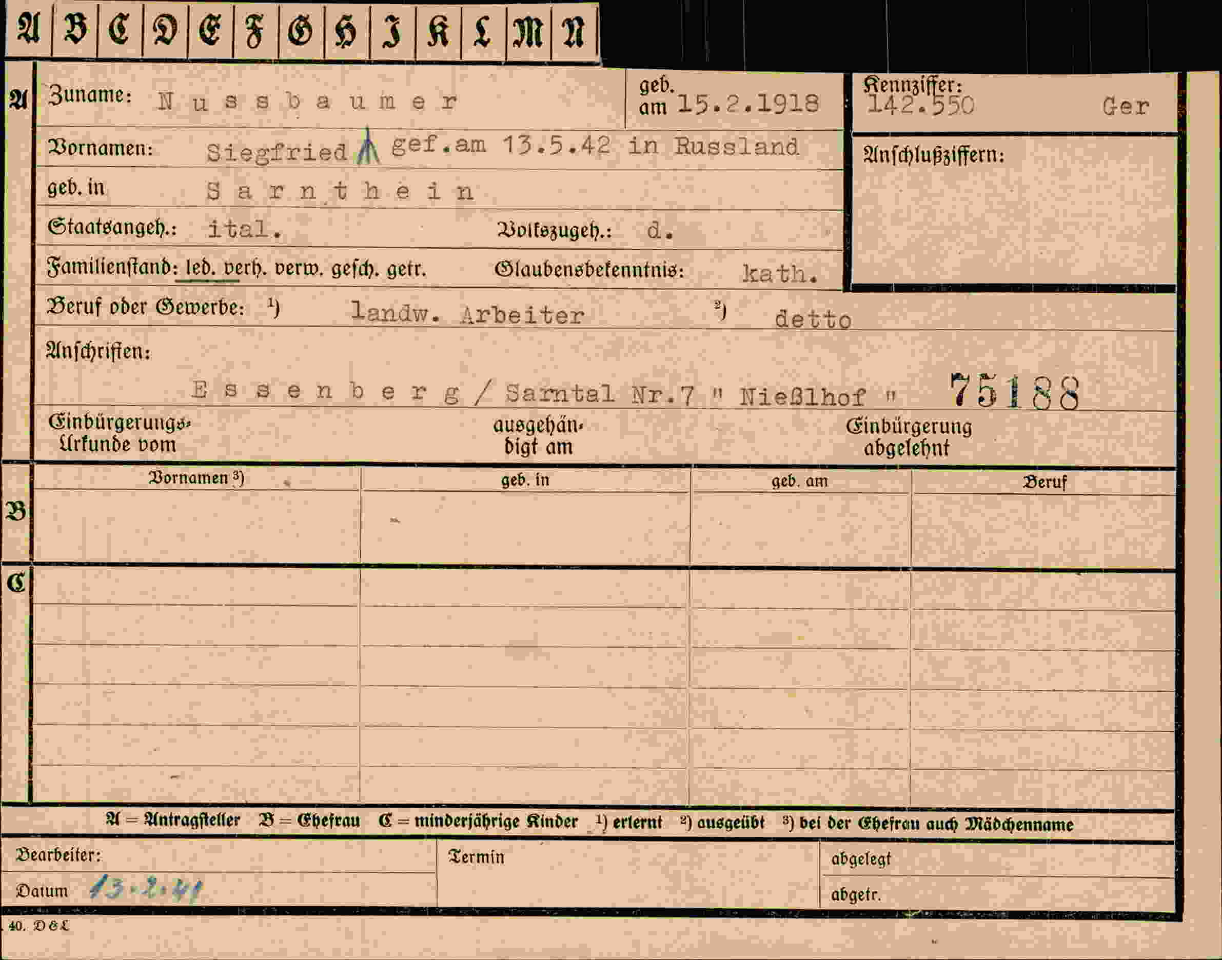 Dokument für Siegfried Nussbaumer