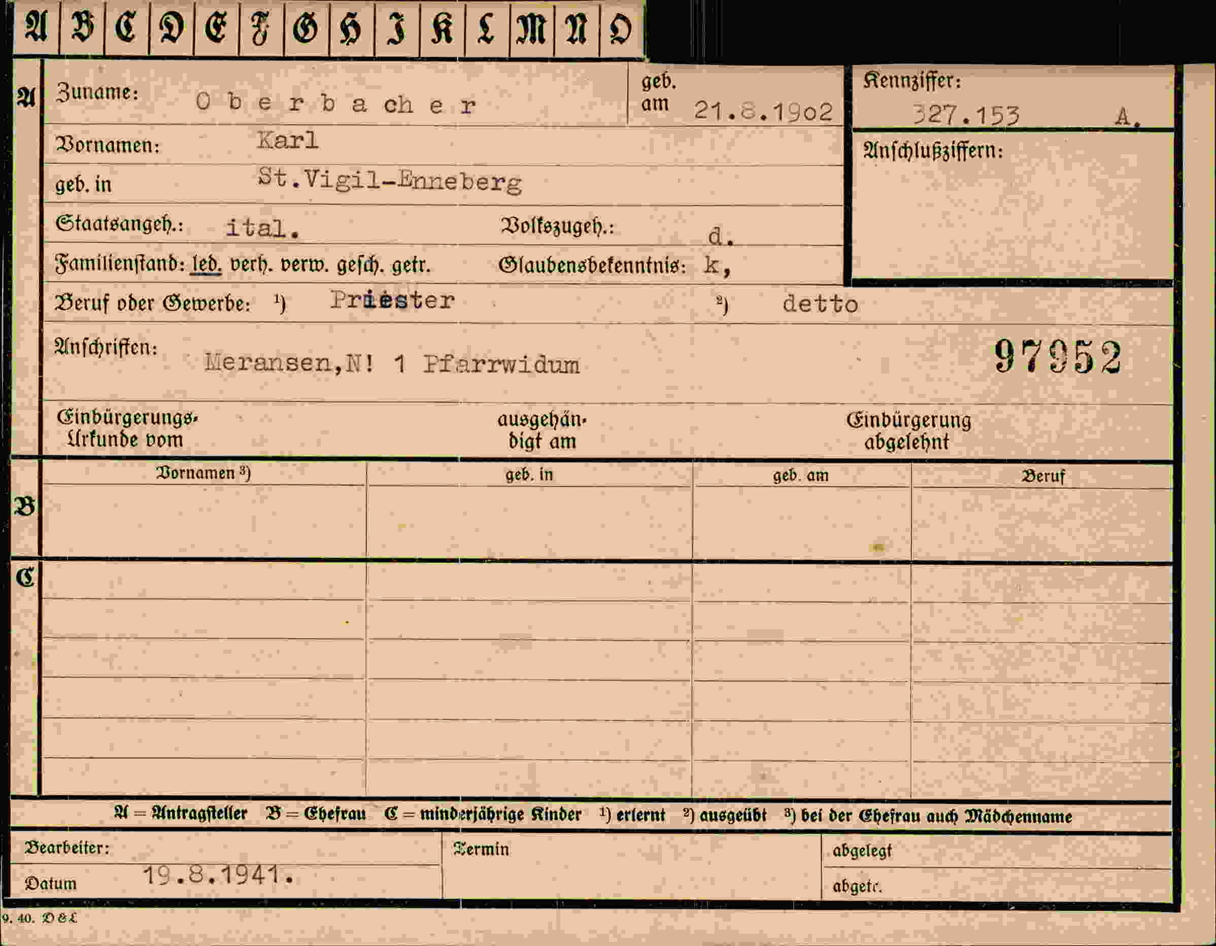 Dokument für Karl Oberbacher