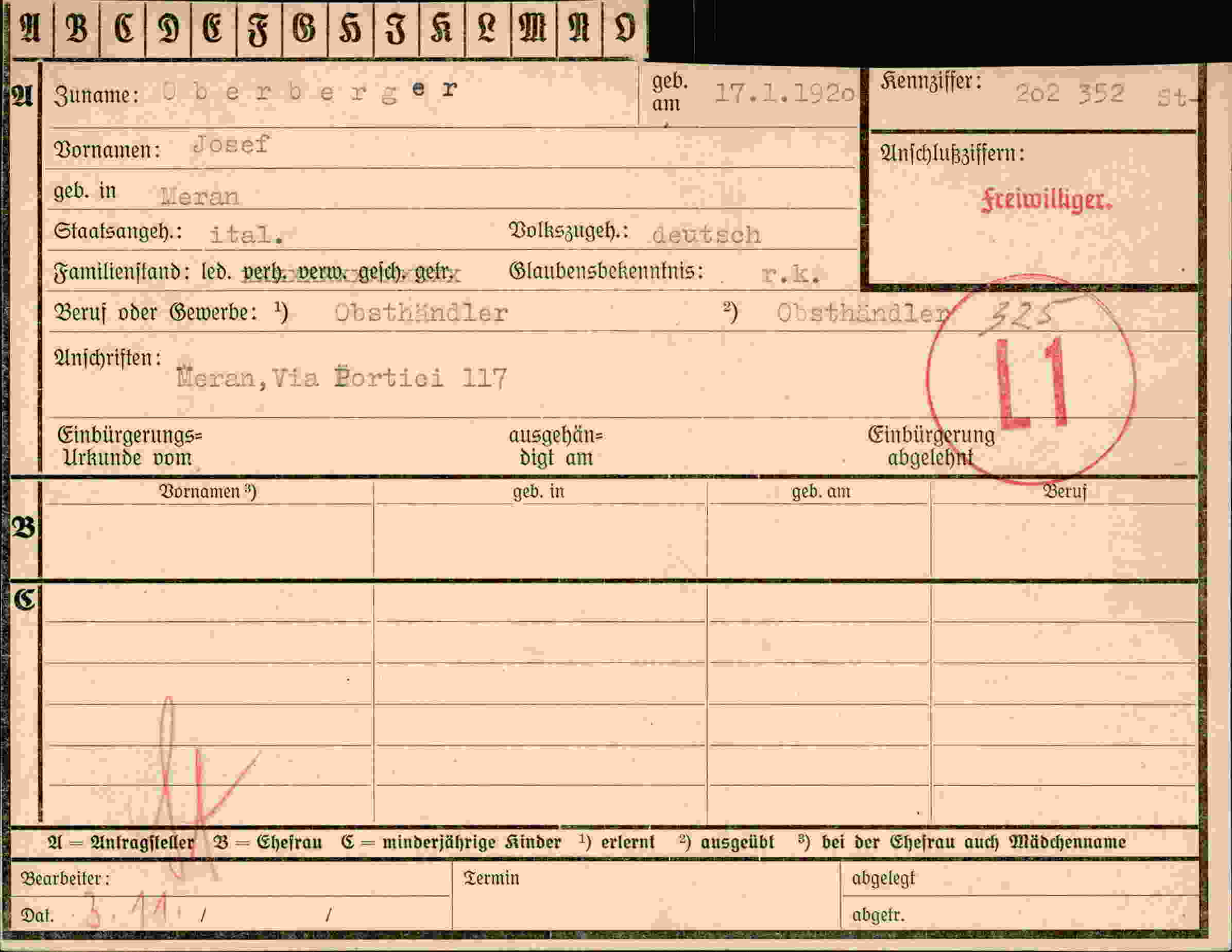 Dokument für Josef Oberberger