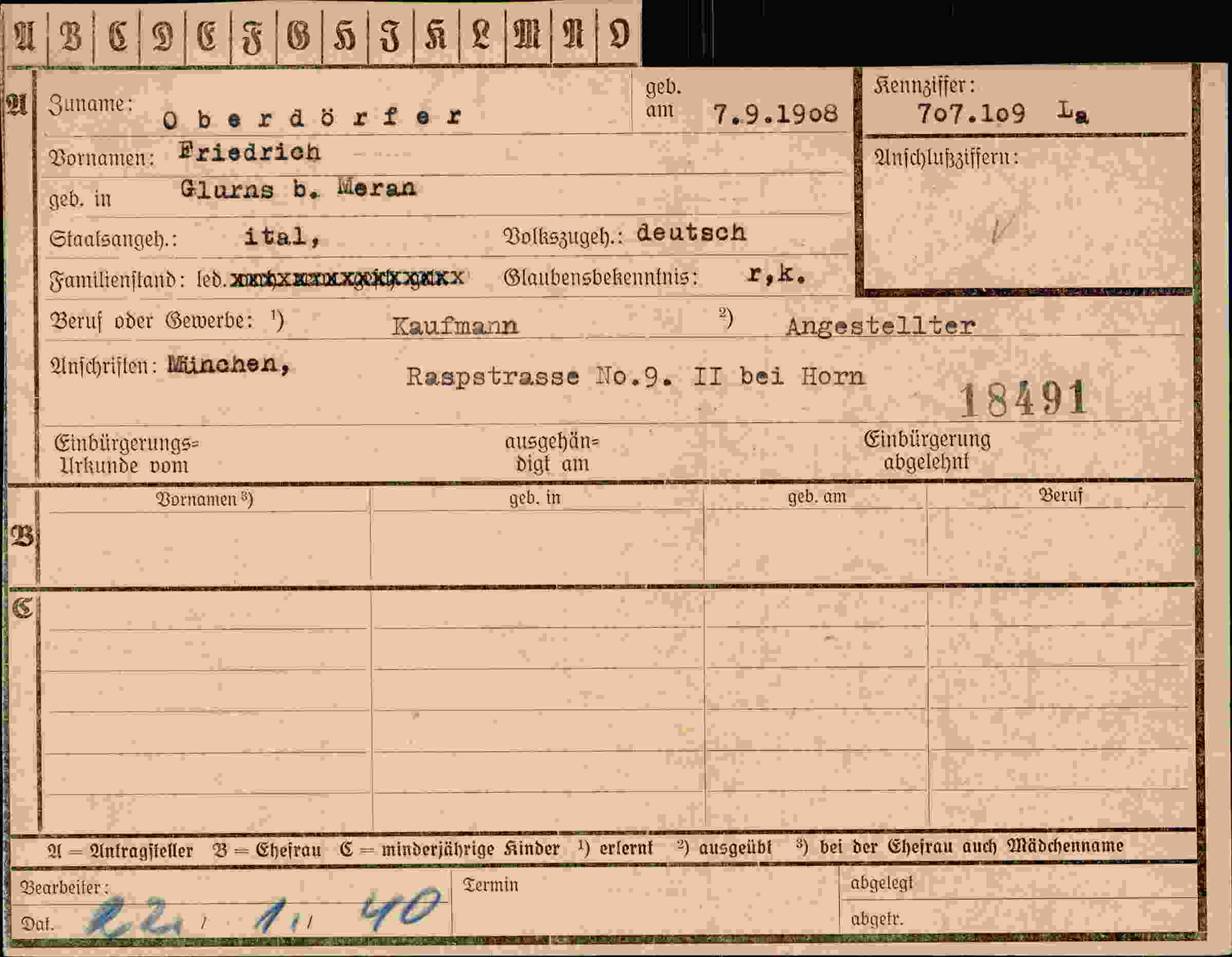 Dokument für Friedrich Oberdörfer