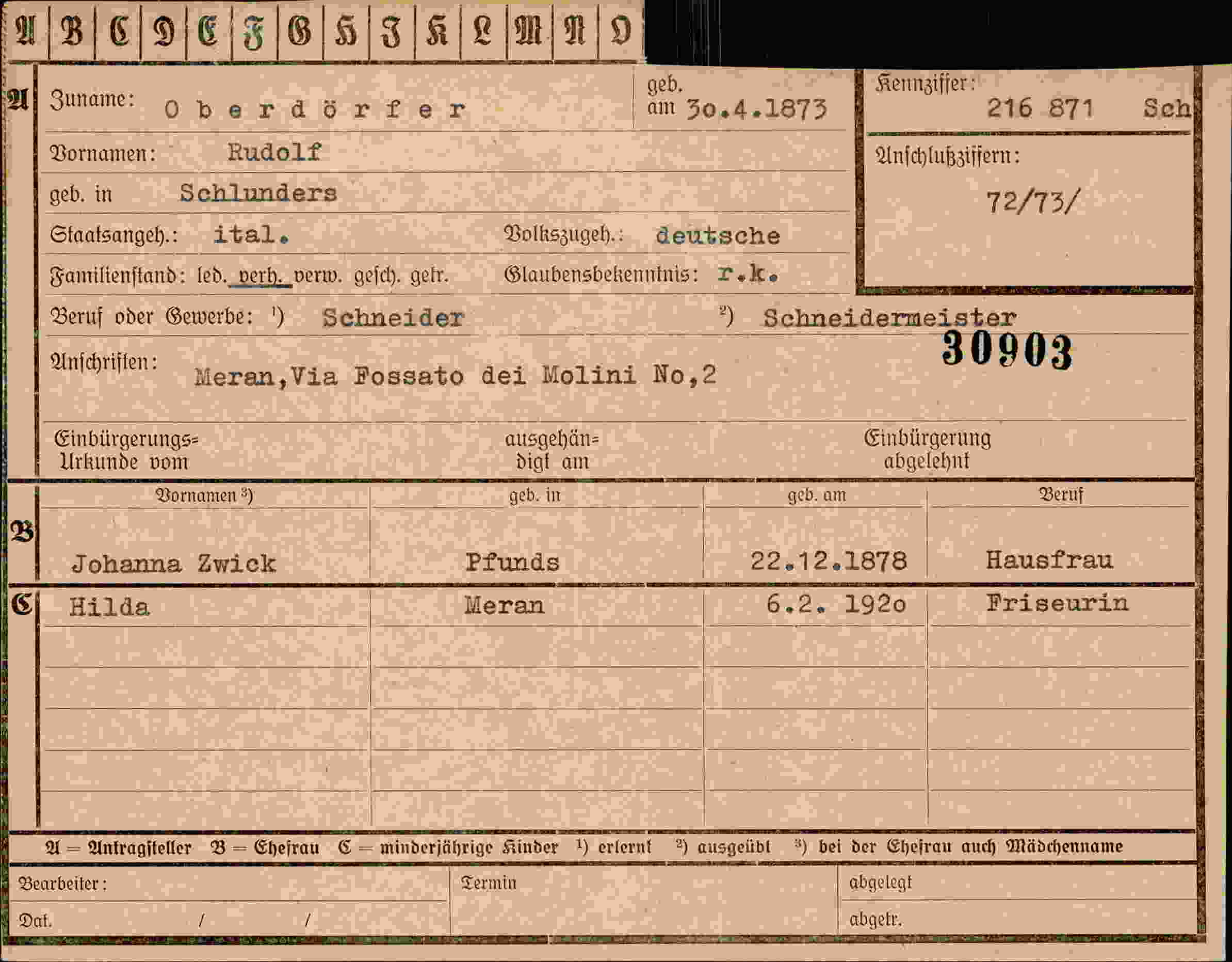 Dokument für Rudolf Oberdörfer