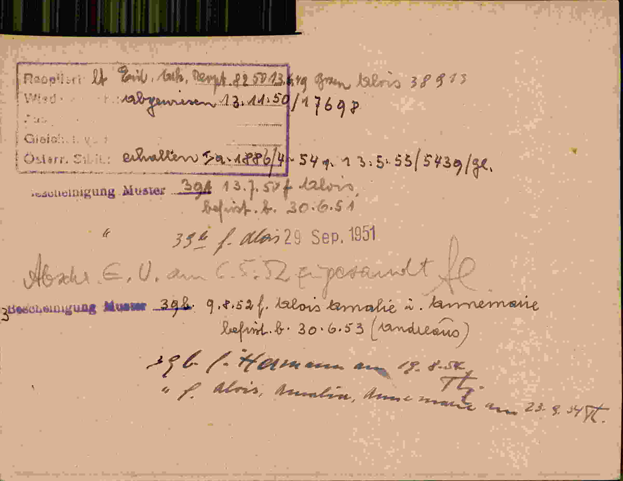 Rückseite des Dokuments