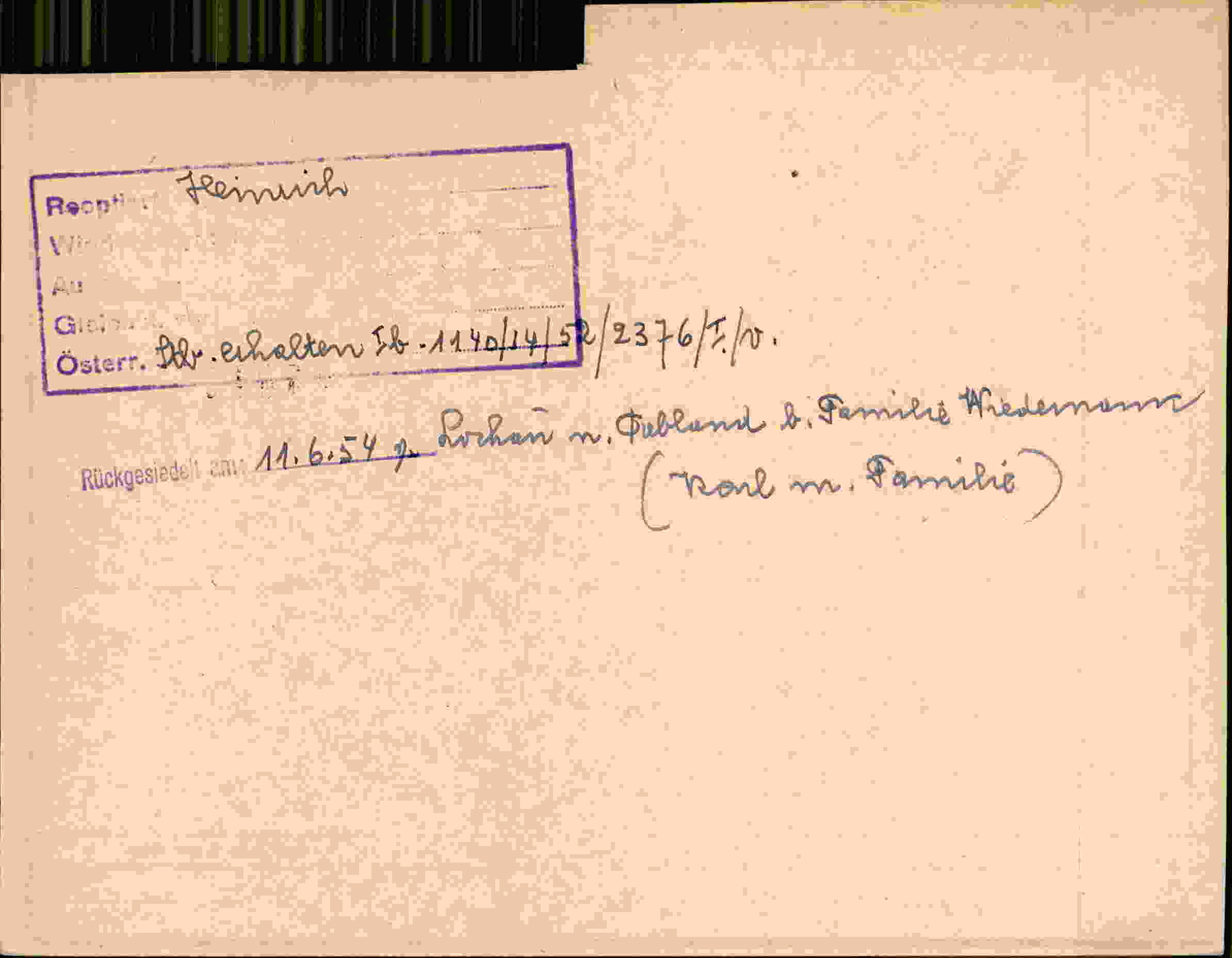 Rückseite des Dokuments