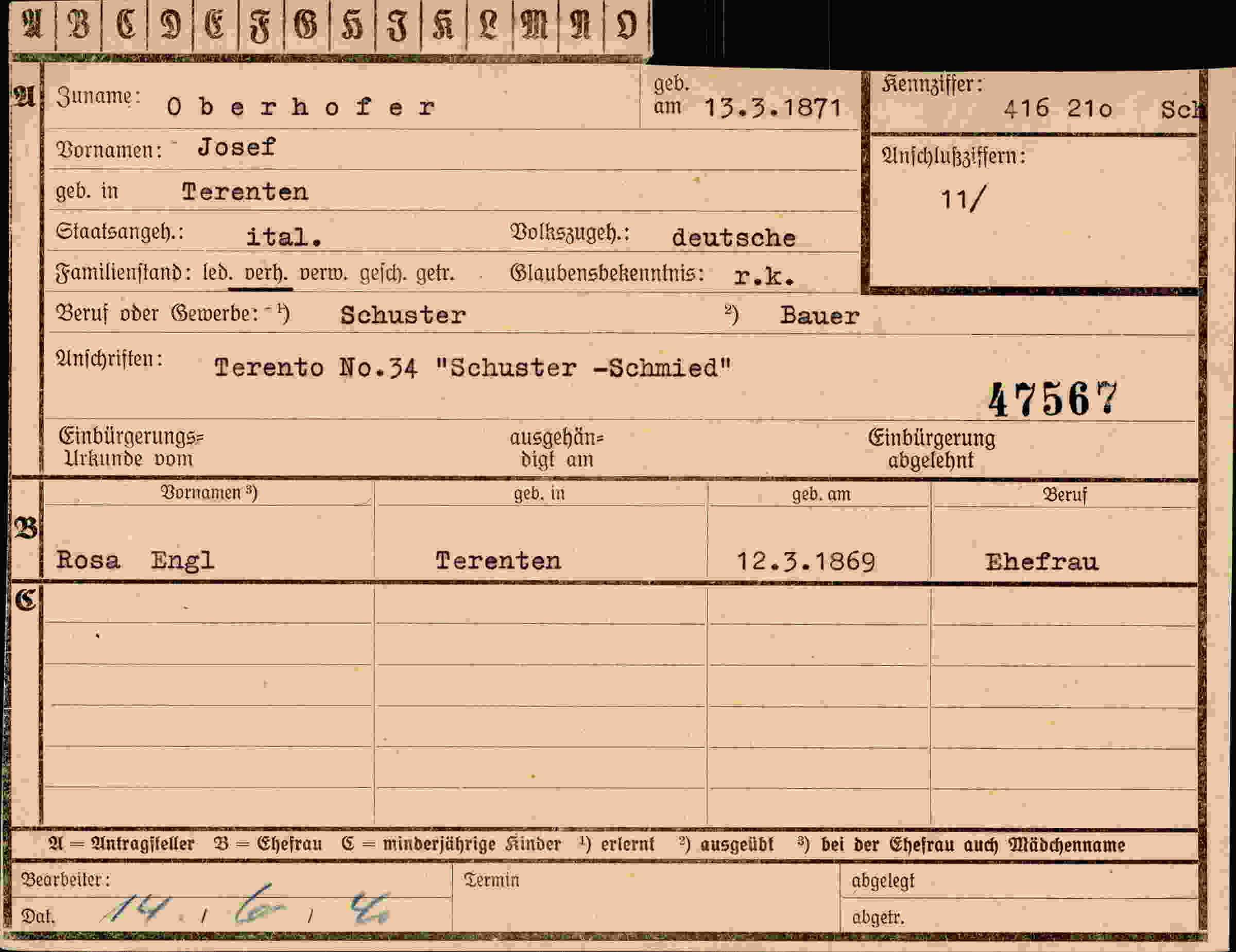 Dokument für Josef Oberhofer