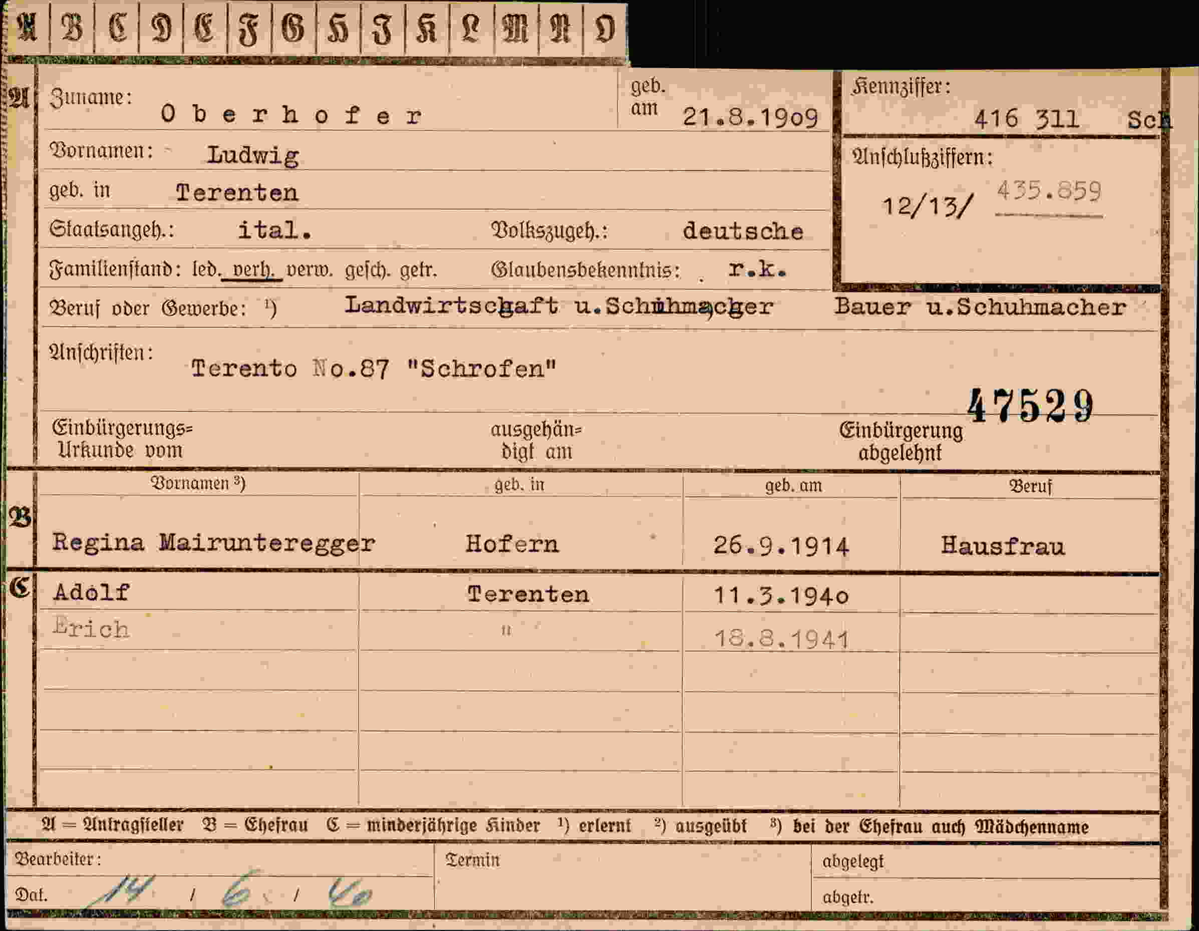 Dokument für Ludwig Oberhofer