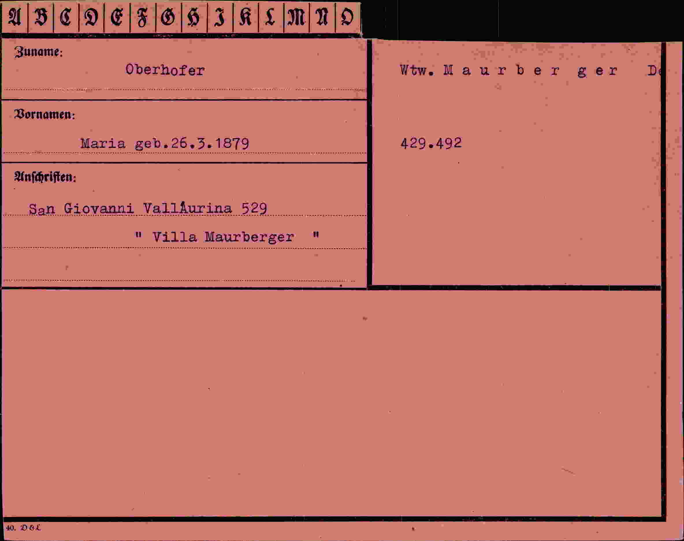 Vorderseite des Dokuments