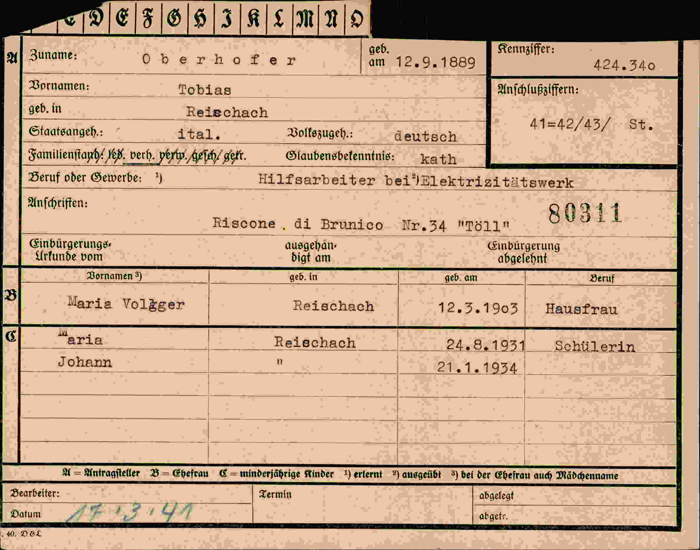 Dokument für Tobias Oberhofer