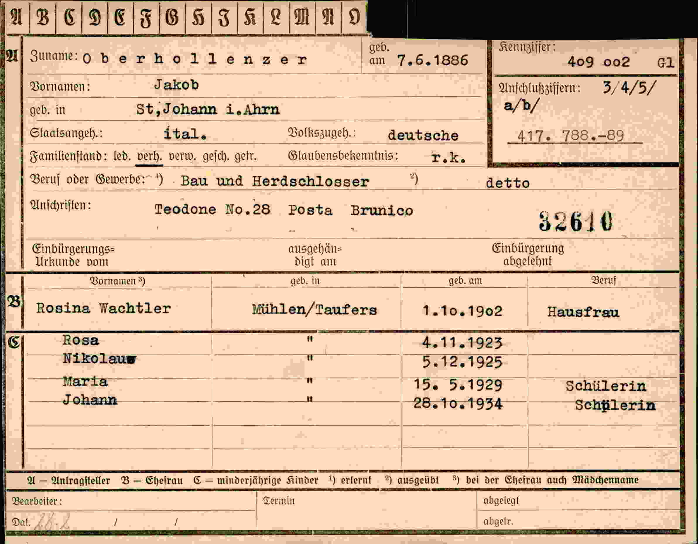 Dokument für Jakob Oberhollenzer