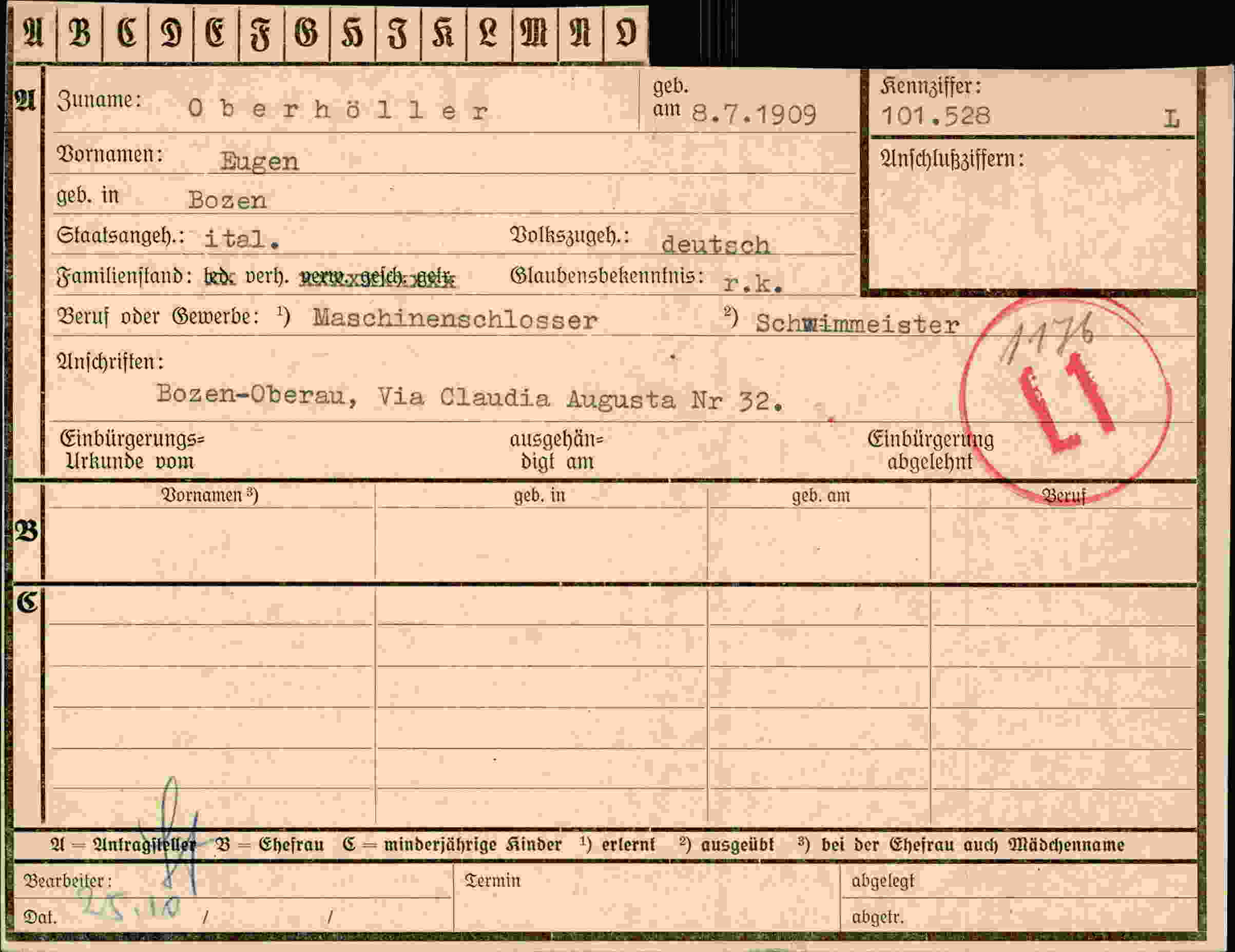 Dokument für Eugen Oberhöller