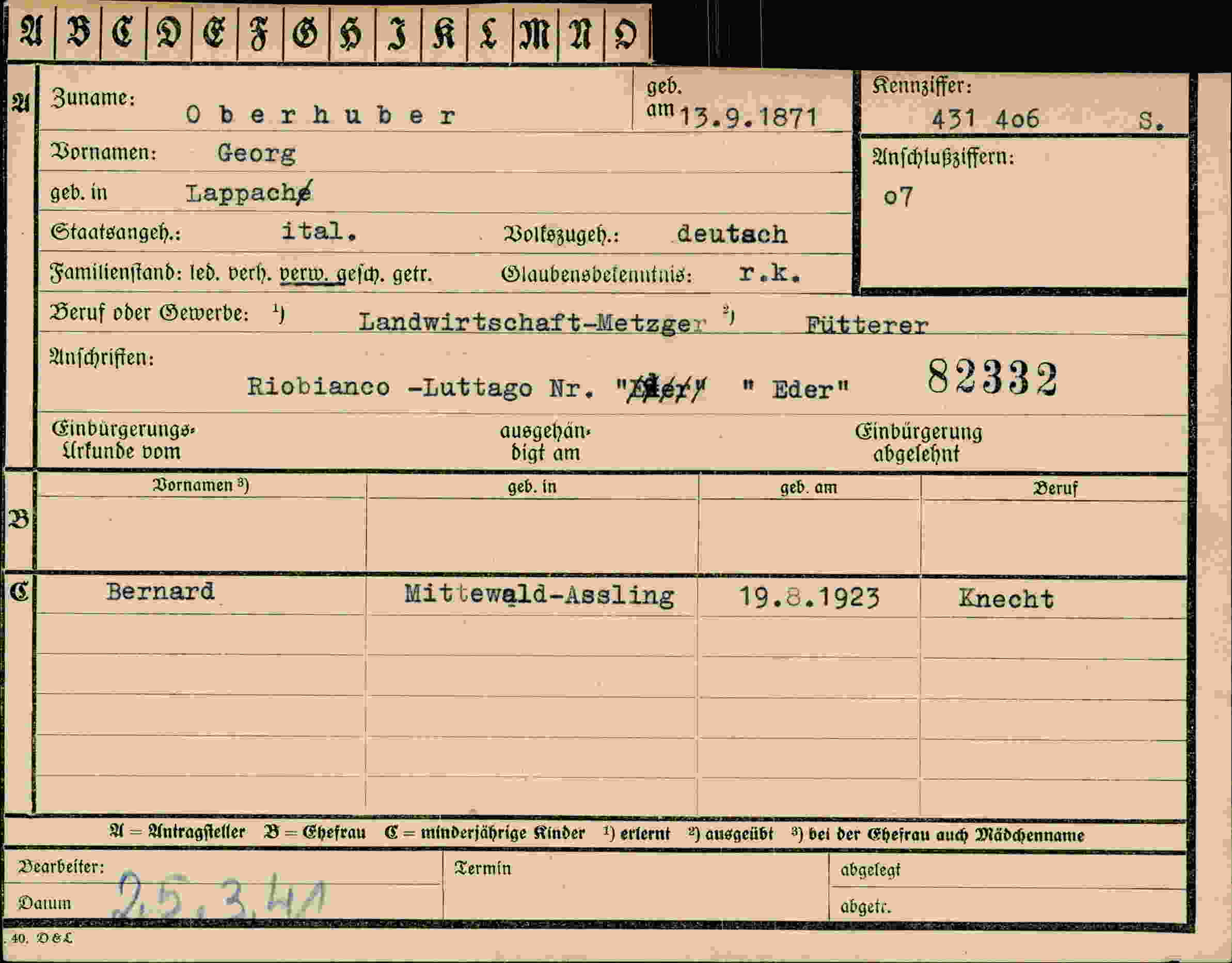 Dokument für Georg Oberhuber
