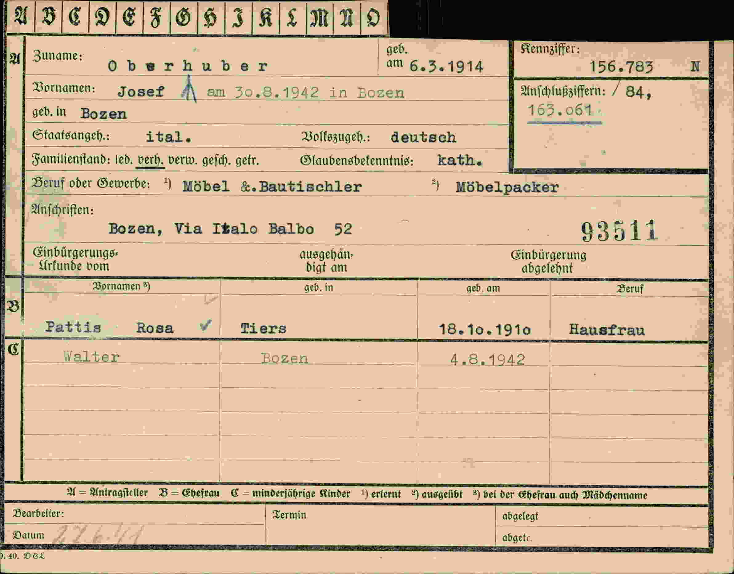Dokument für Josef Oberhuber