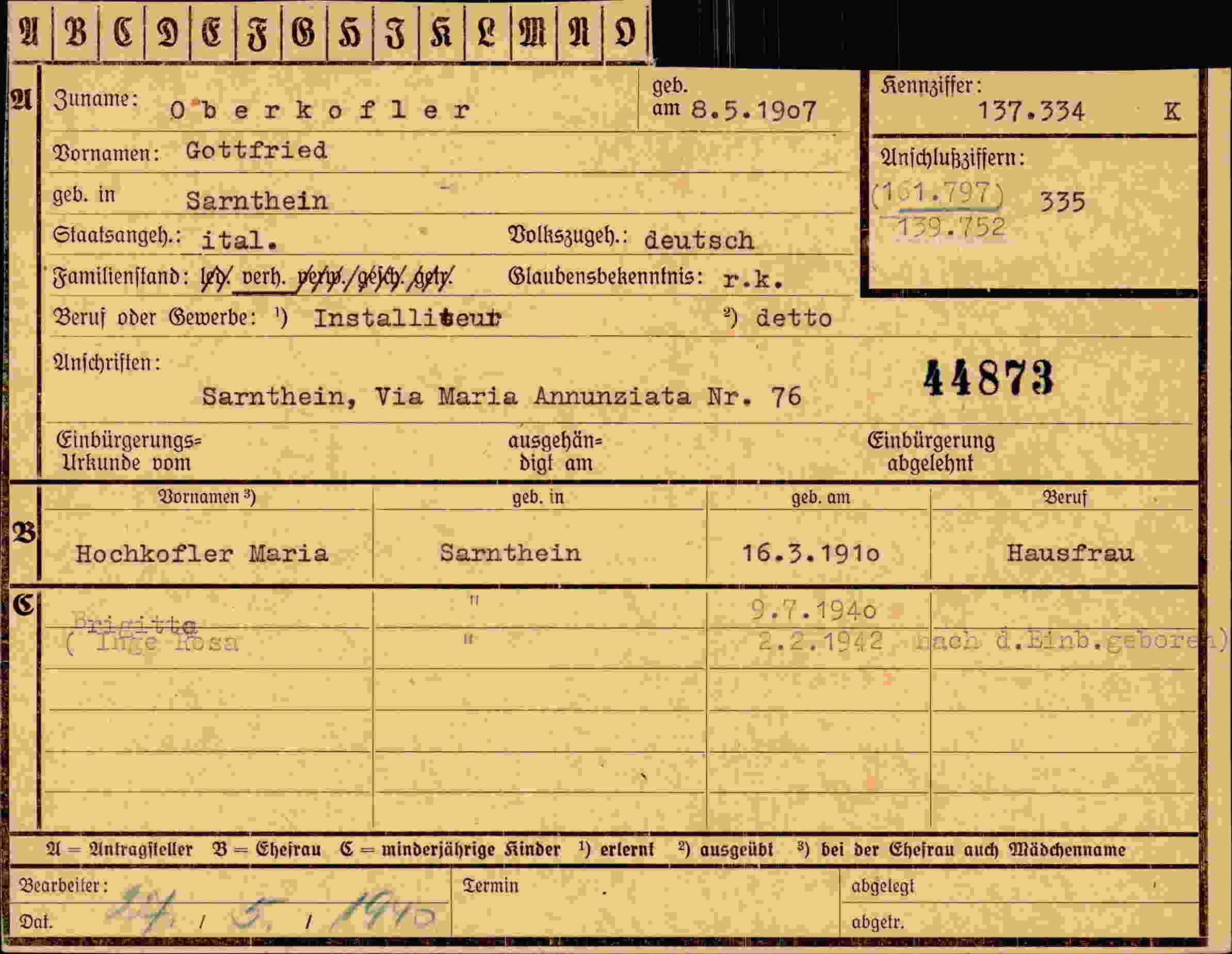 Dokument für Gottfried Oberkofler