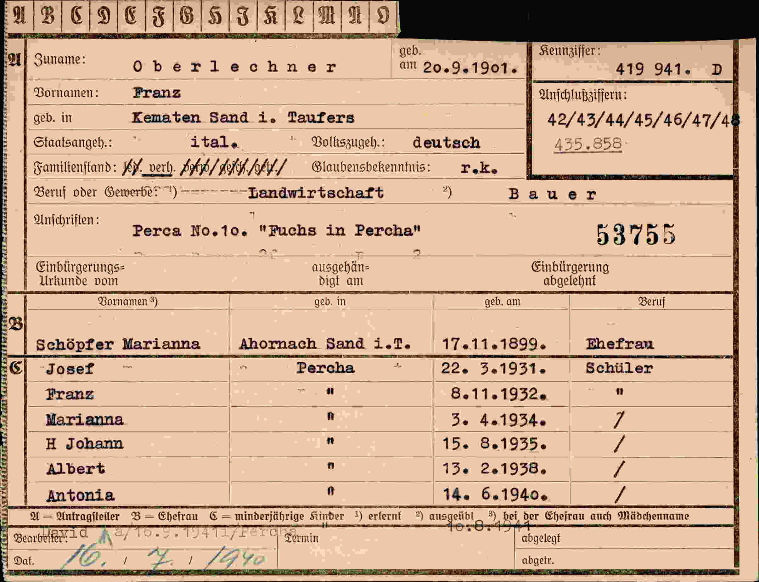 Dokument für Franz Oberlechner