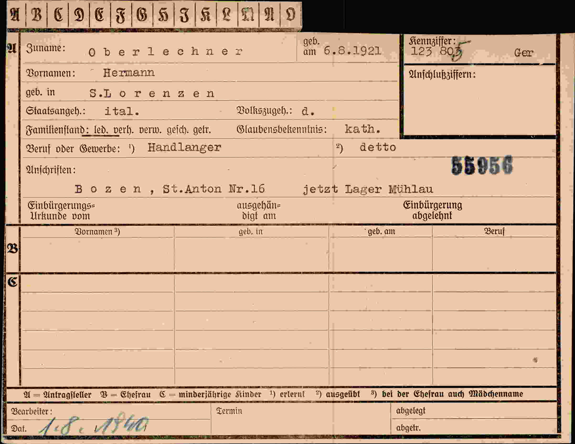 Dokument für Hermann Oberlechner