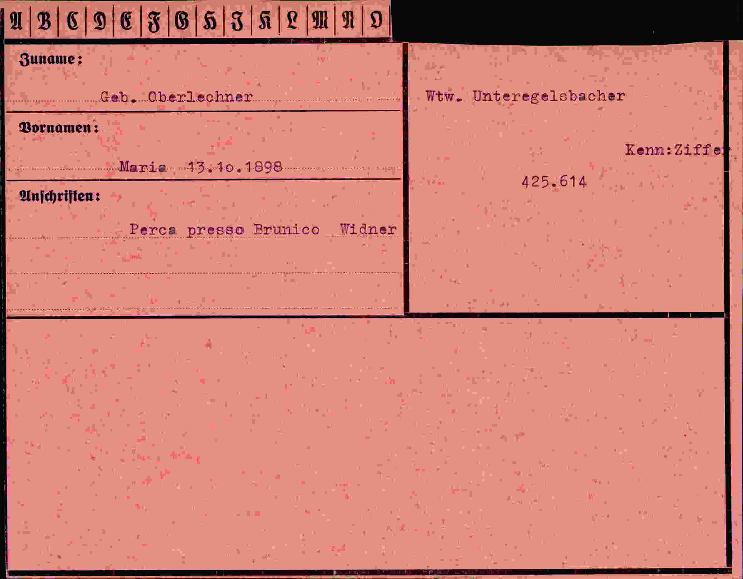 Vorderseite des Dokuments