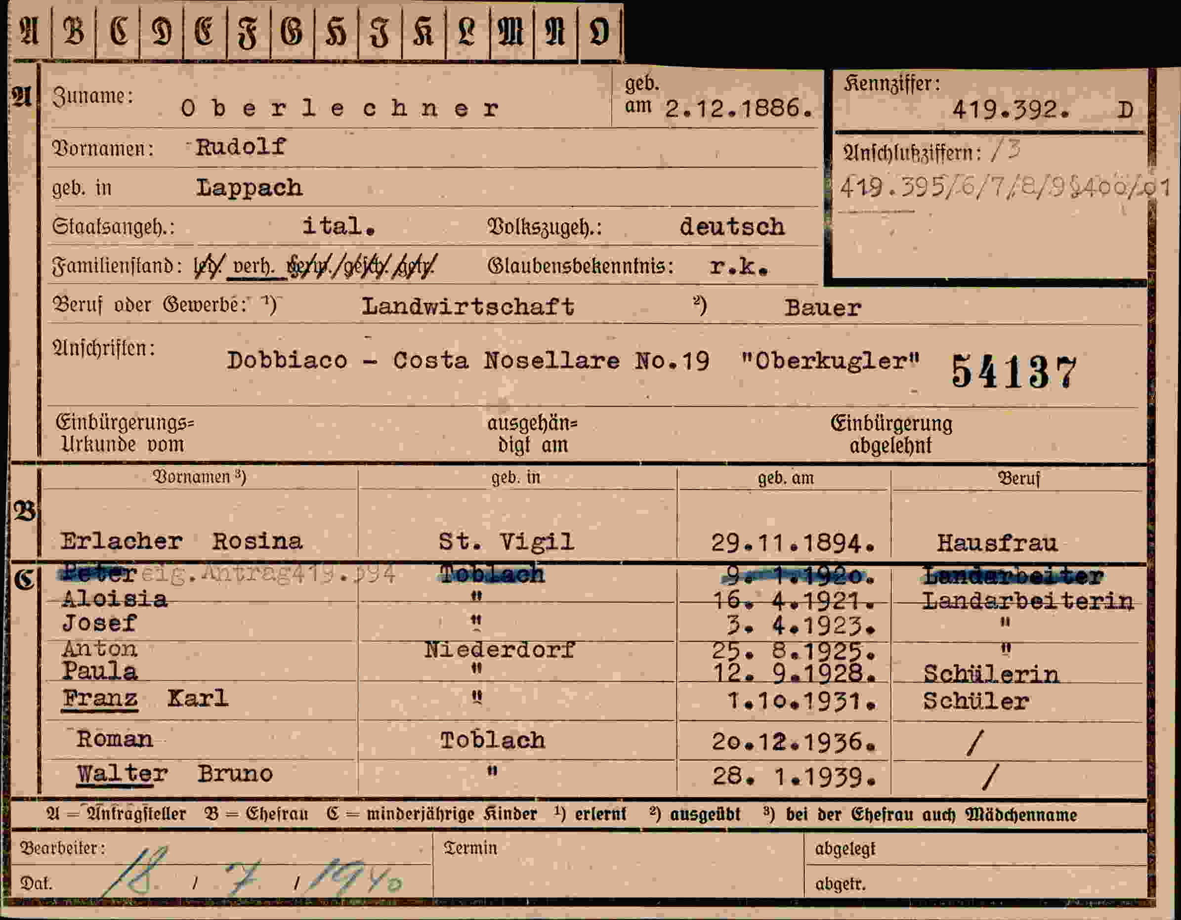 Dokument für Rudolf Oberlechner