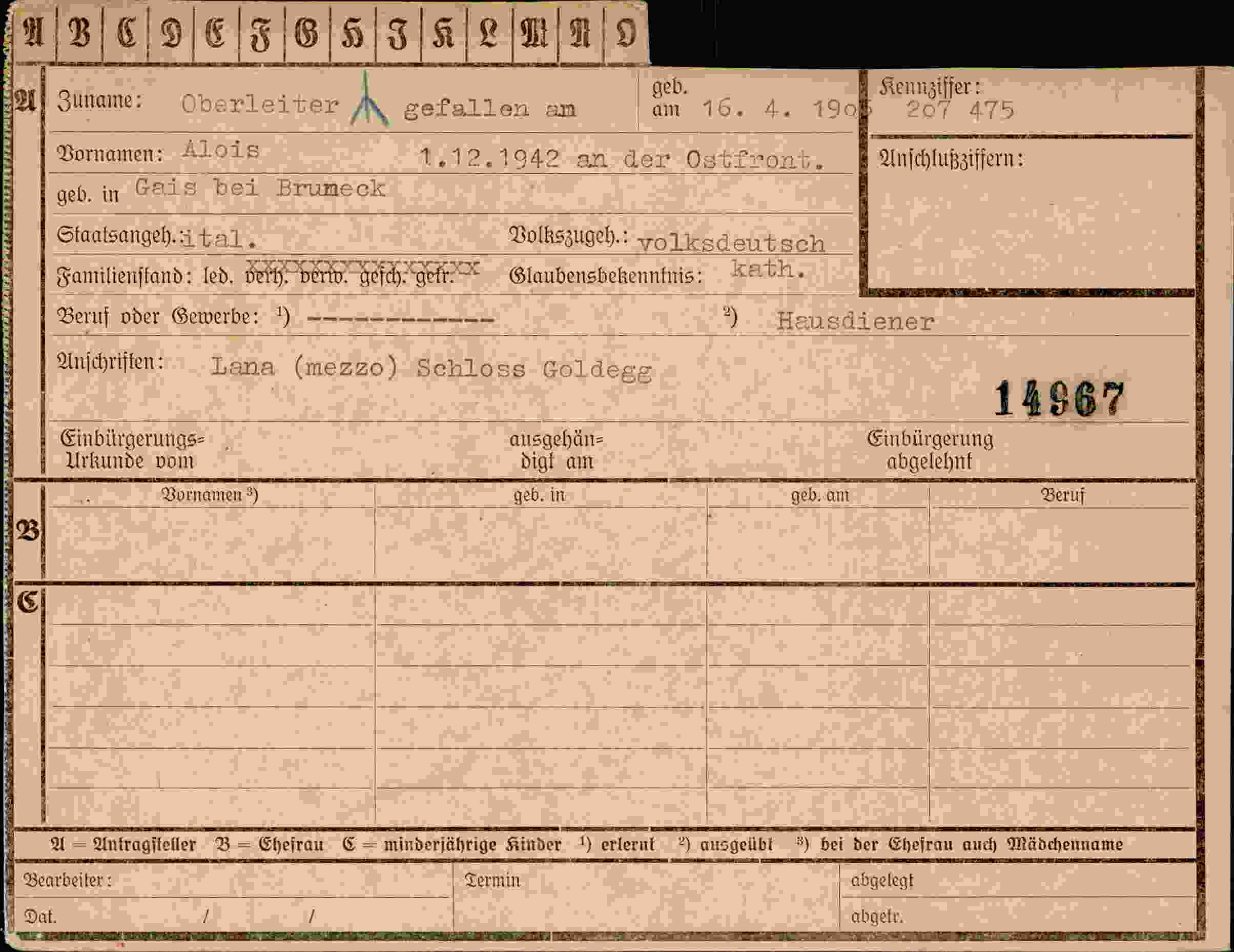 Dokument für Alois Oberleiter
