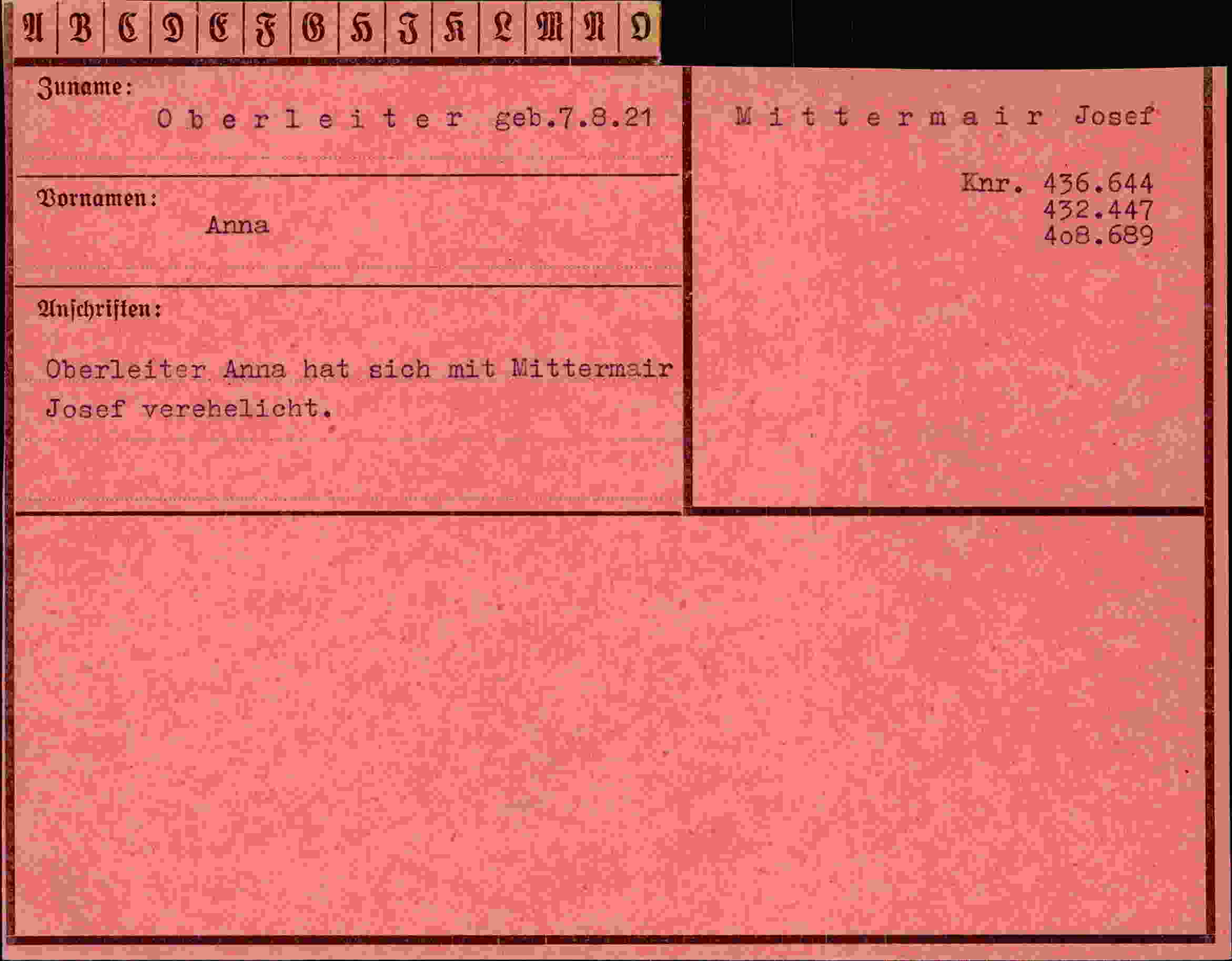 Vorderseite des Dokuments