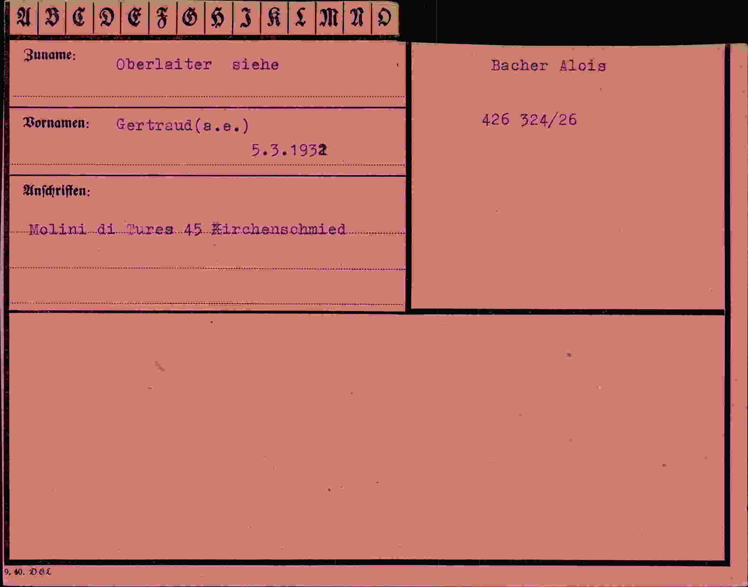 Vorderseite des Dokuments