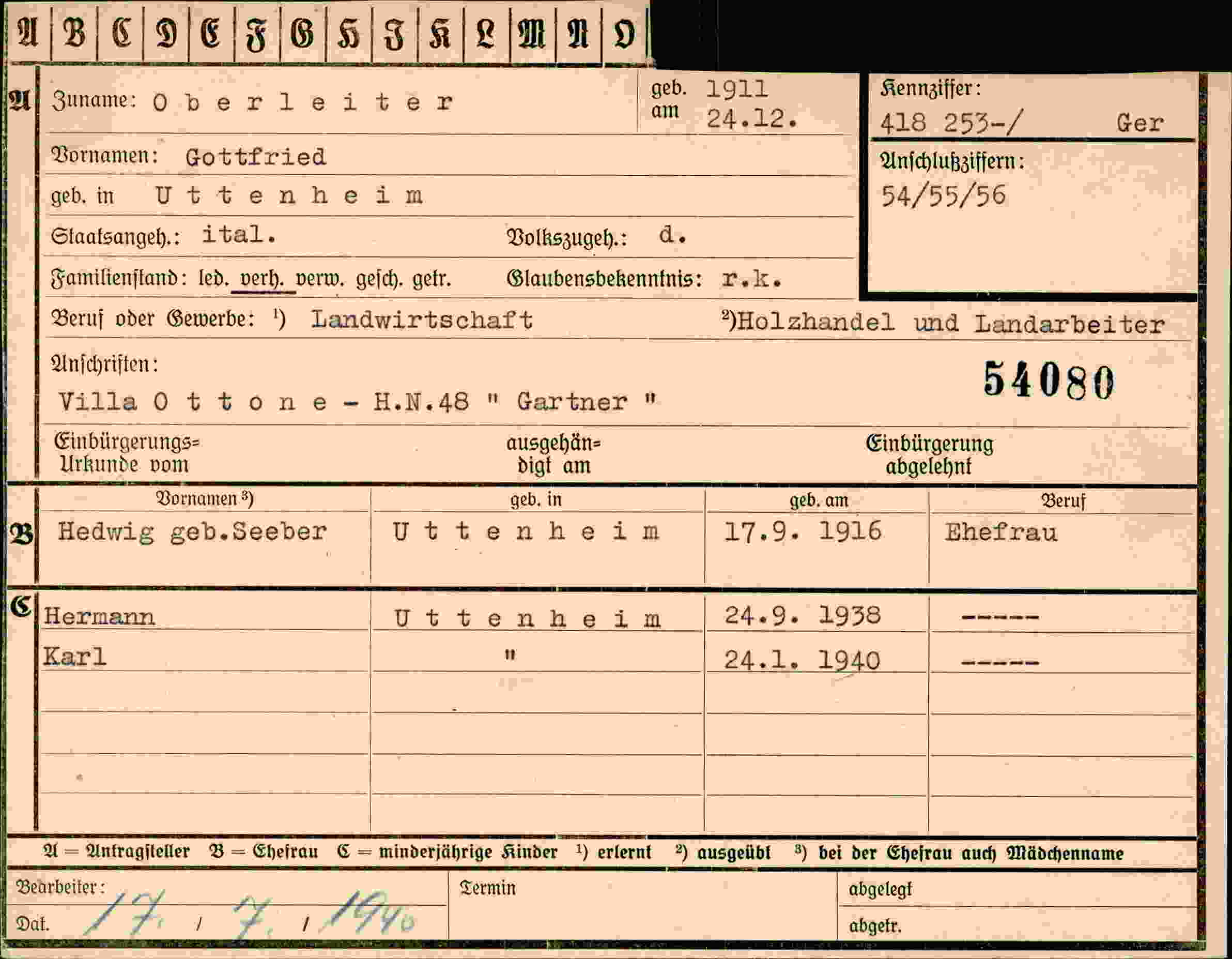 Dokument für Gottfried Oberleiter