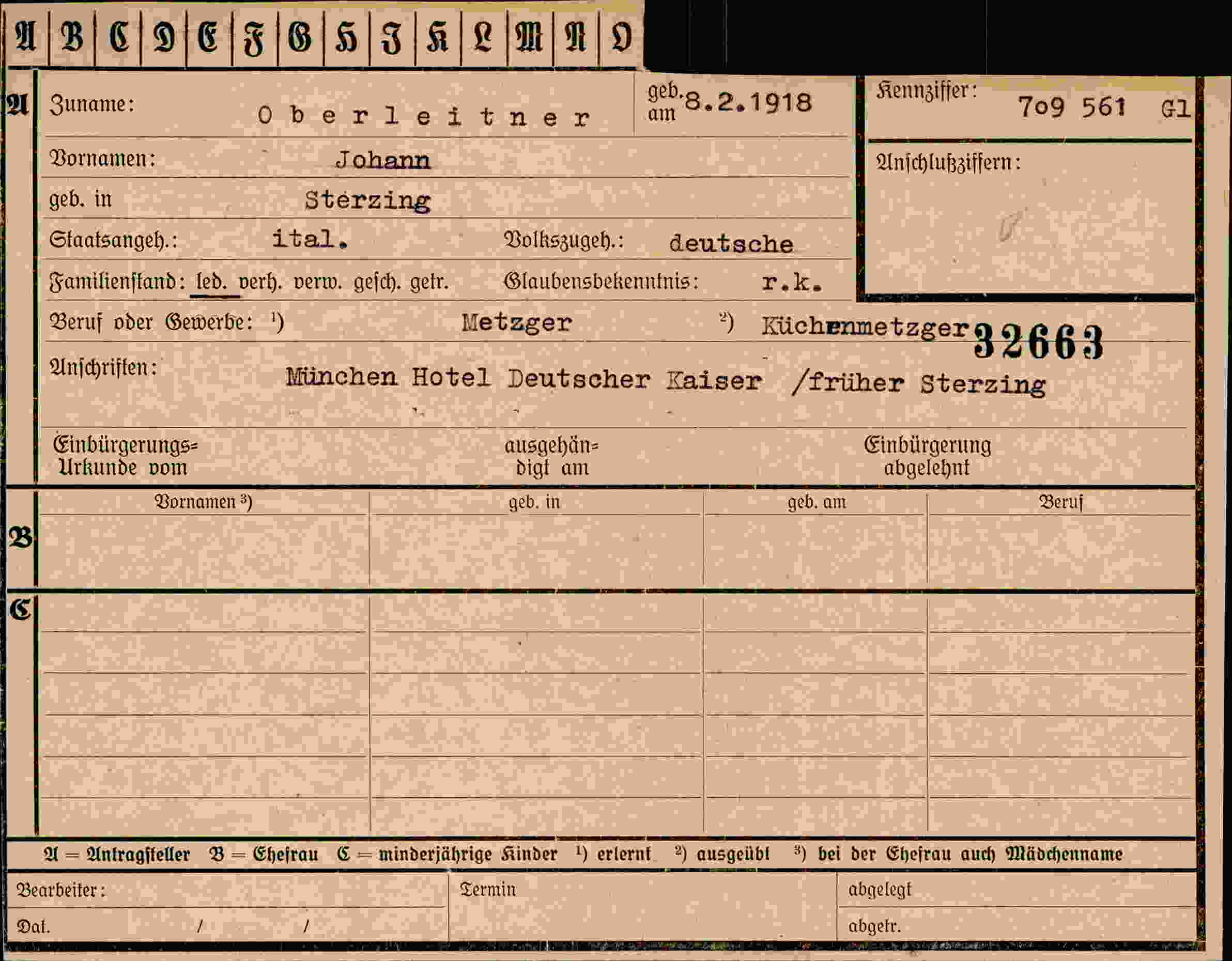 Dokument für Johann Oberleitner