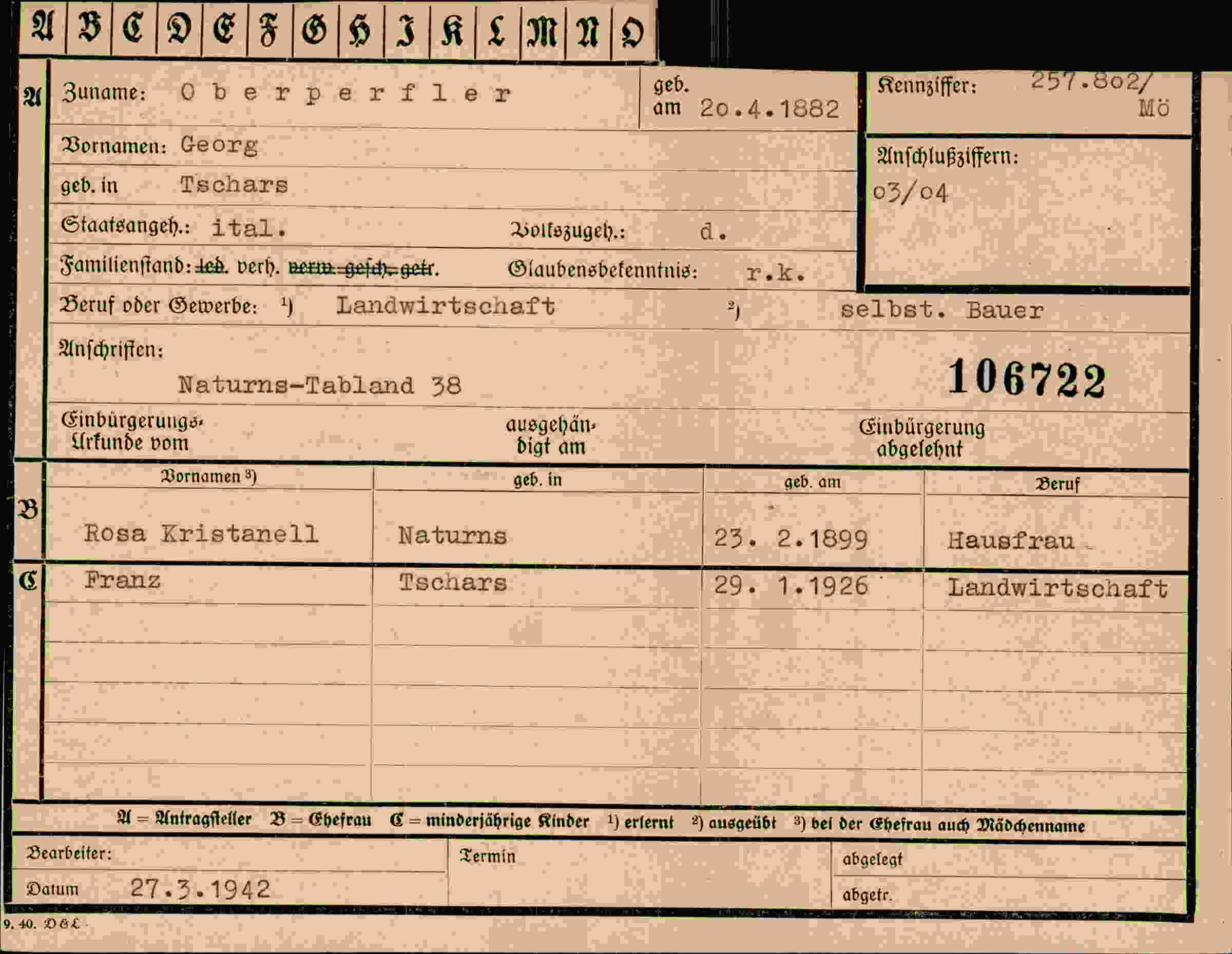 Dokument für Georg Oberperfler