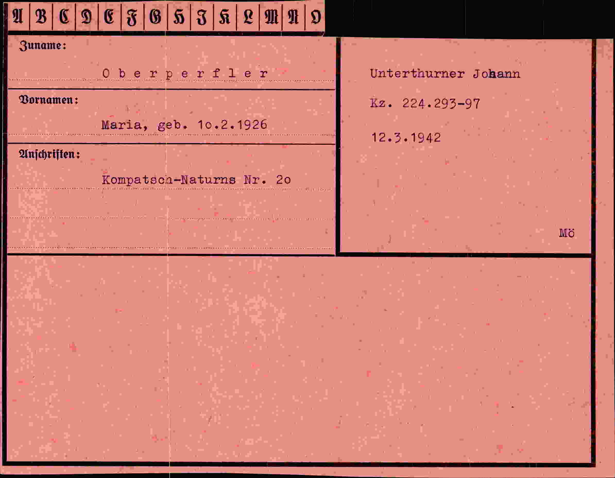 Vorderseite des Dokuments