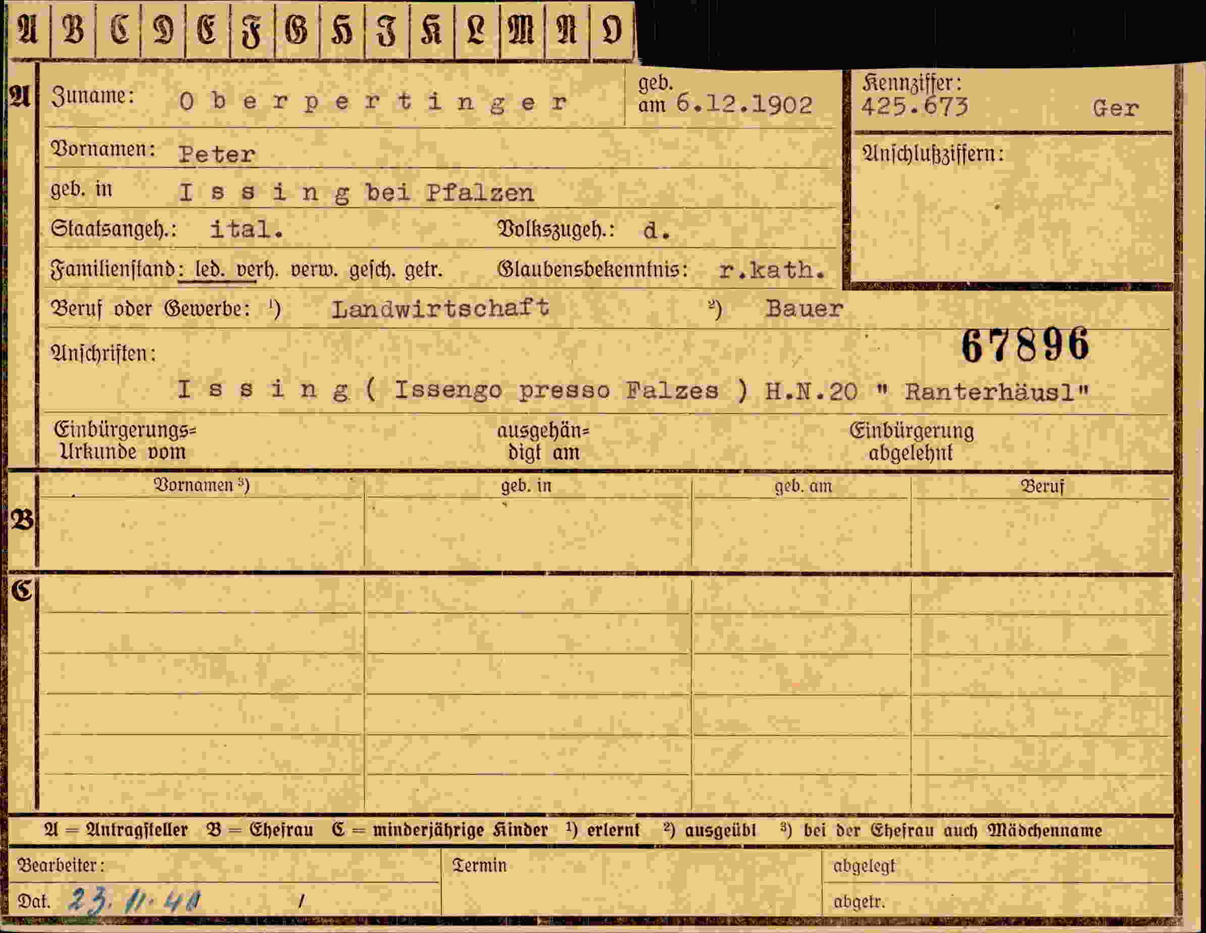 Dokument für Peter Oberpertinger