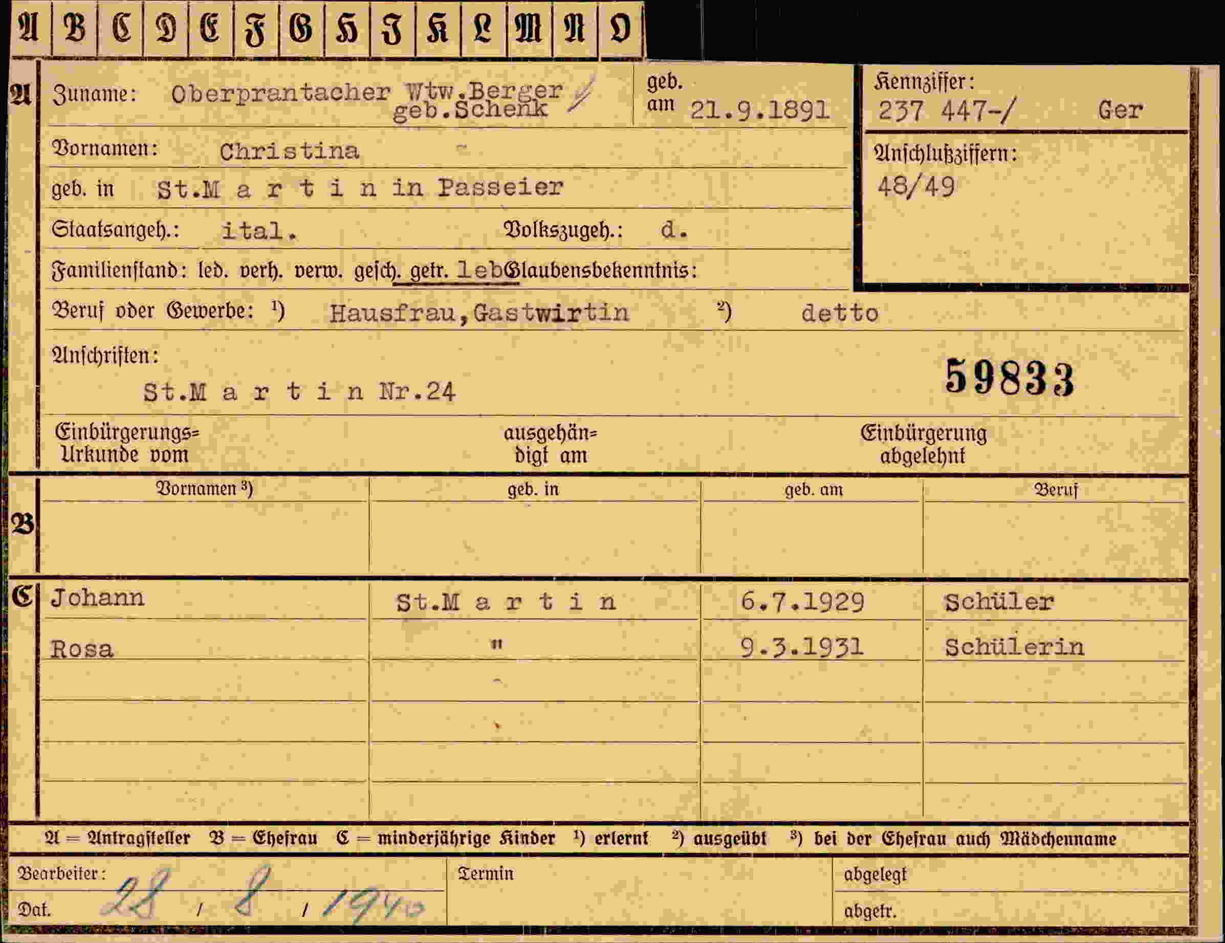 Dokument für Christina Oberprantacher