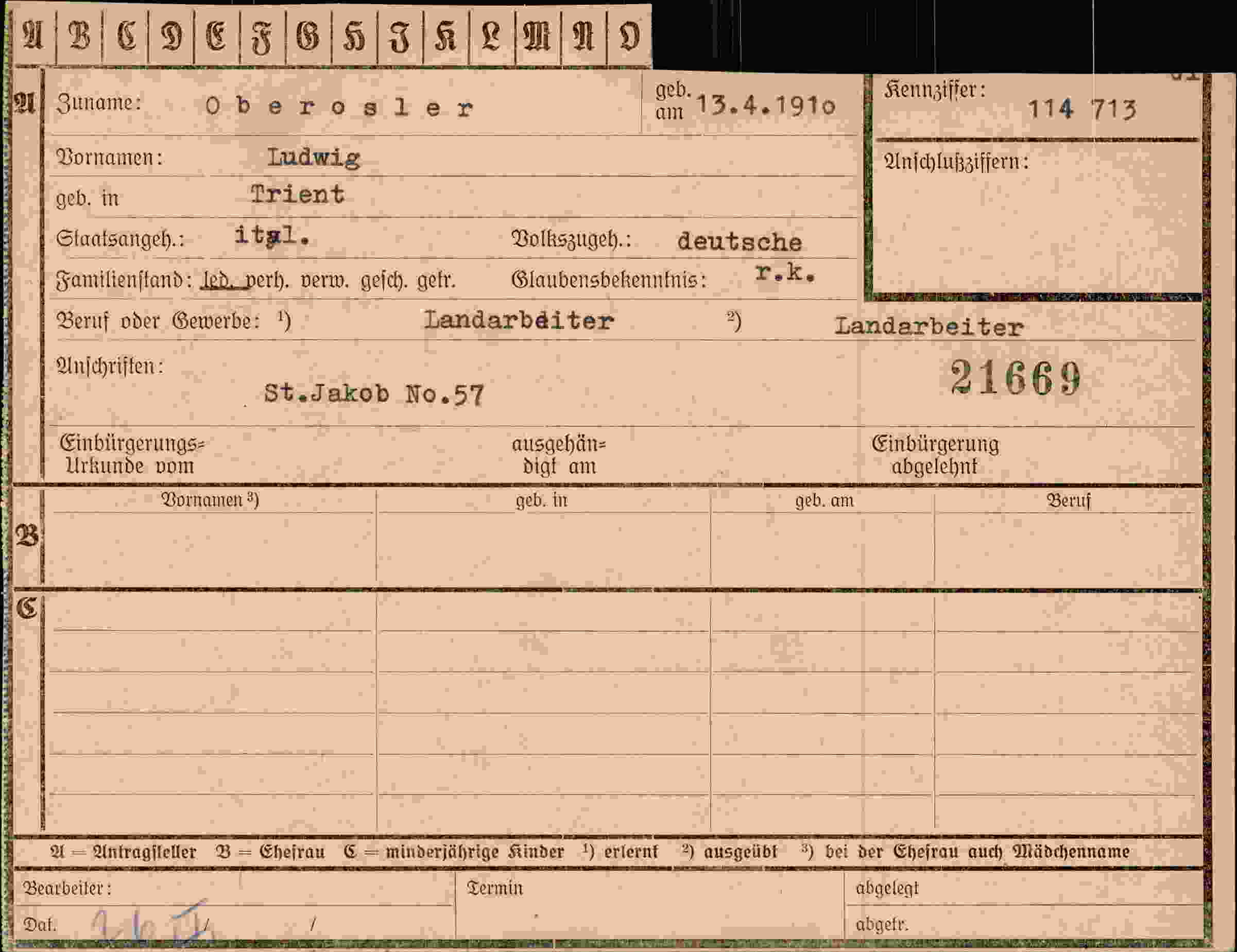 Dokument für Ludwig Oberosler