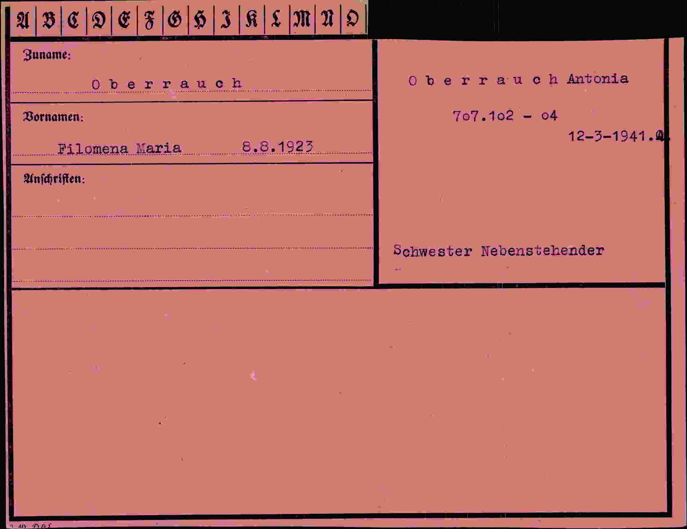Vorderseite des Dokuments