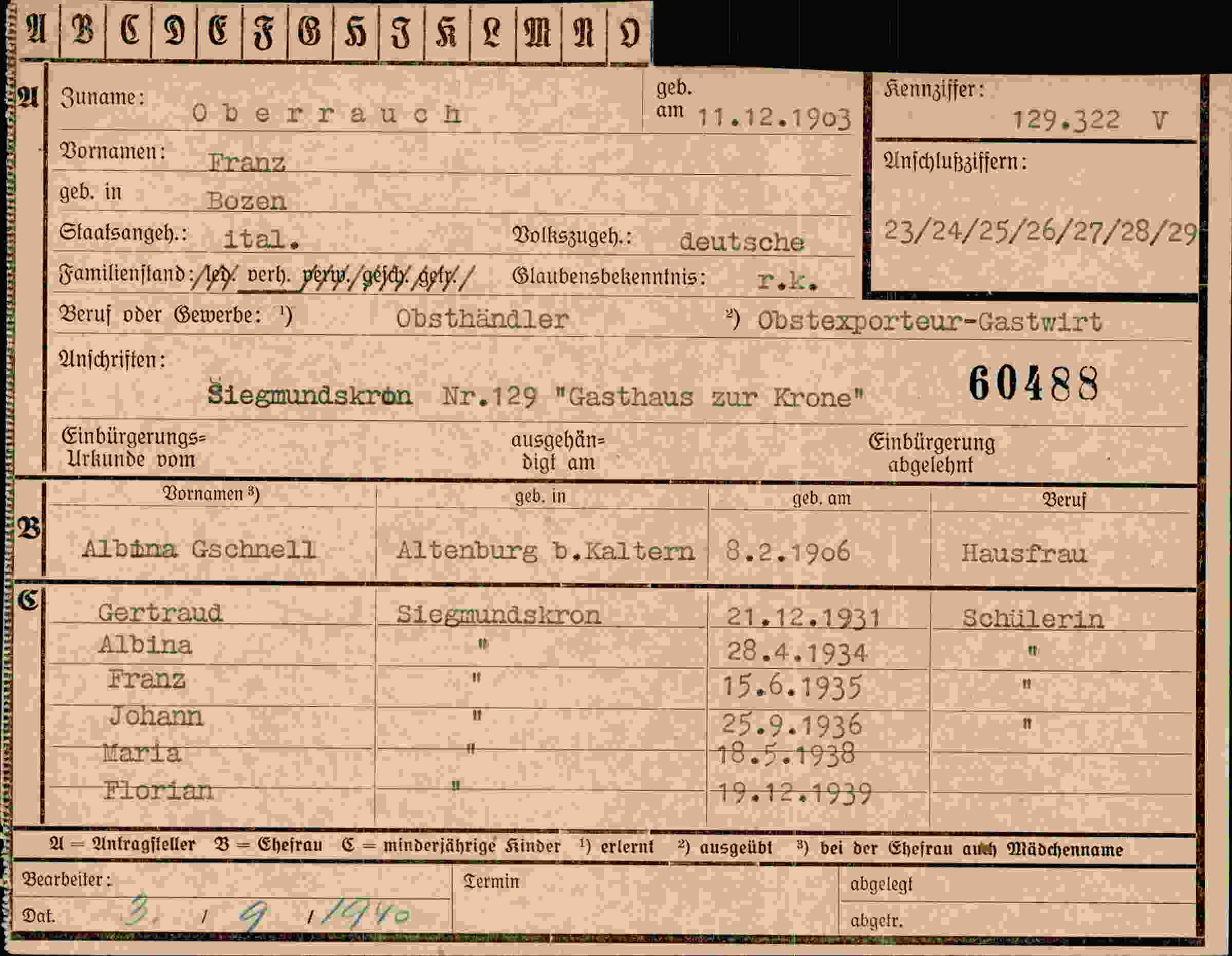 Dokument für Franz Oberrauch