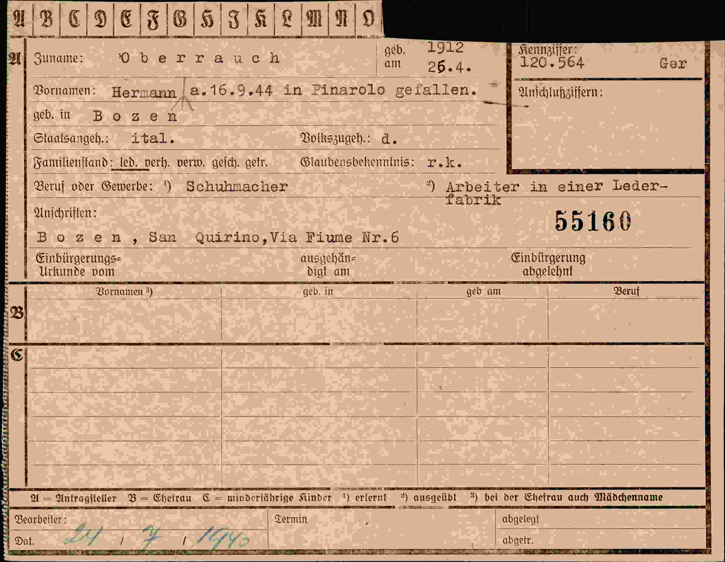 Dokument für Hermann Oberrauch